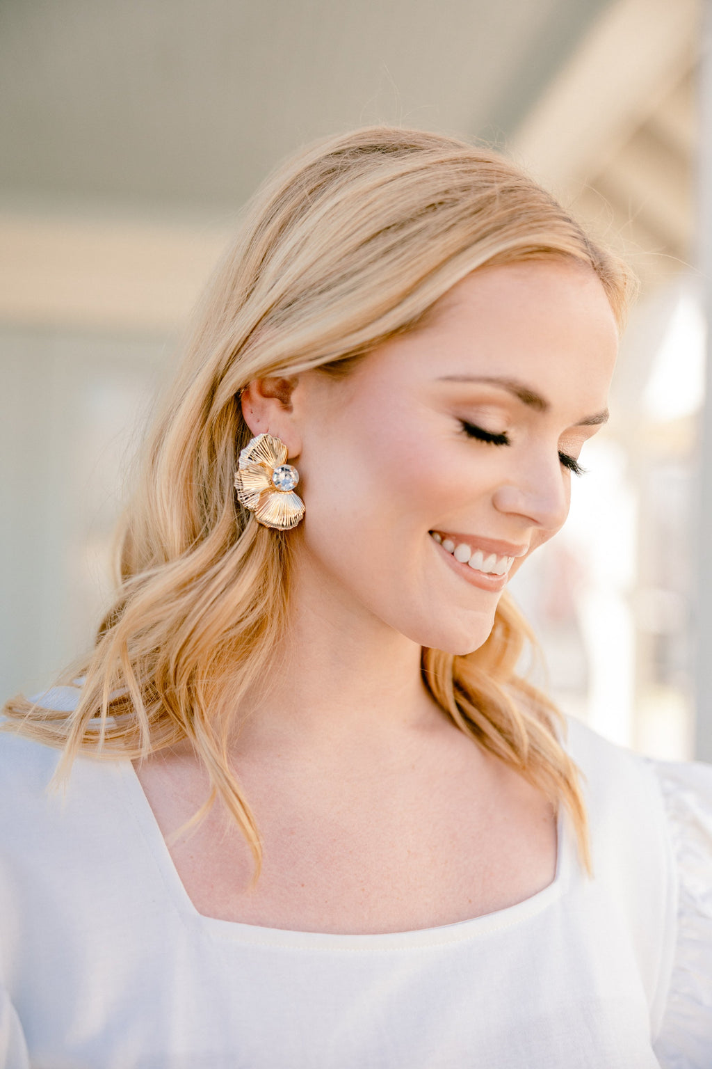Everywhere With Me Earrings, Gold