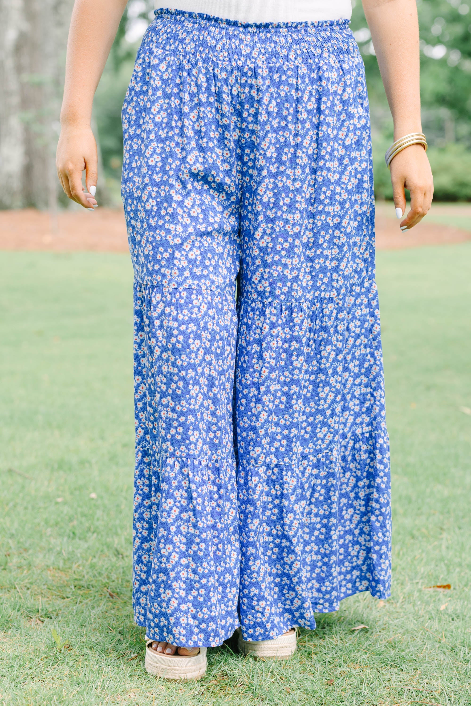 Excited To Be Here Pants, Blue Floral
