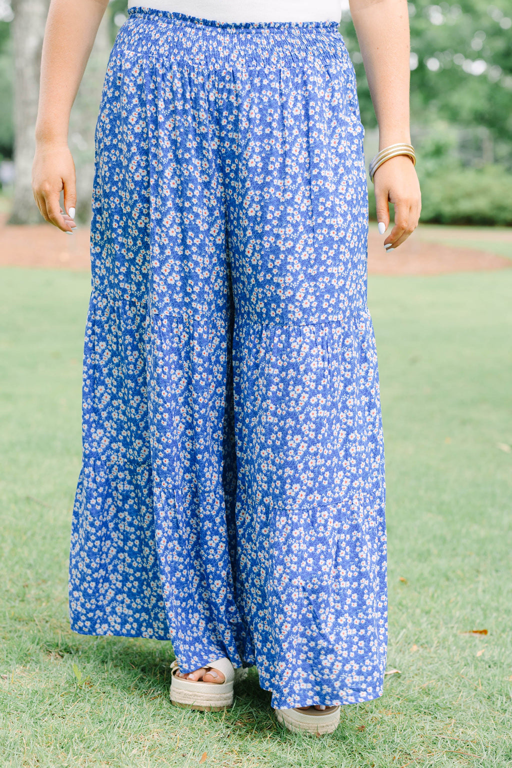Excited To Be Here Pants, Blue Floral