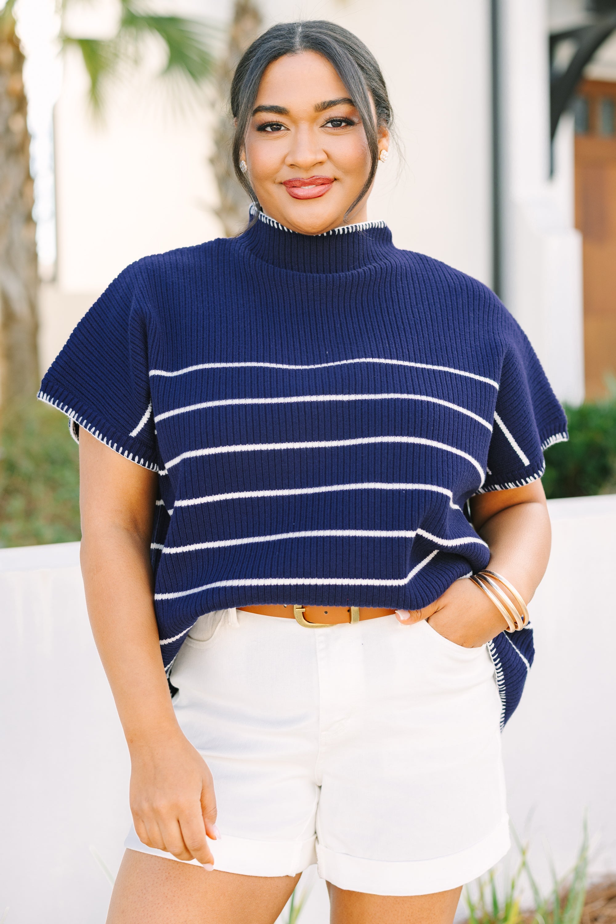 Eyes On You Sweater, Navy