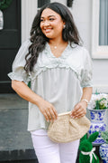 Dancing For Fun Top, Green Gingham