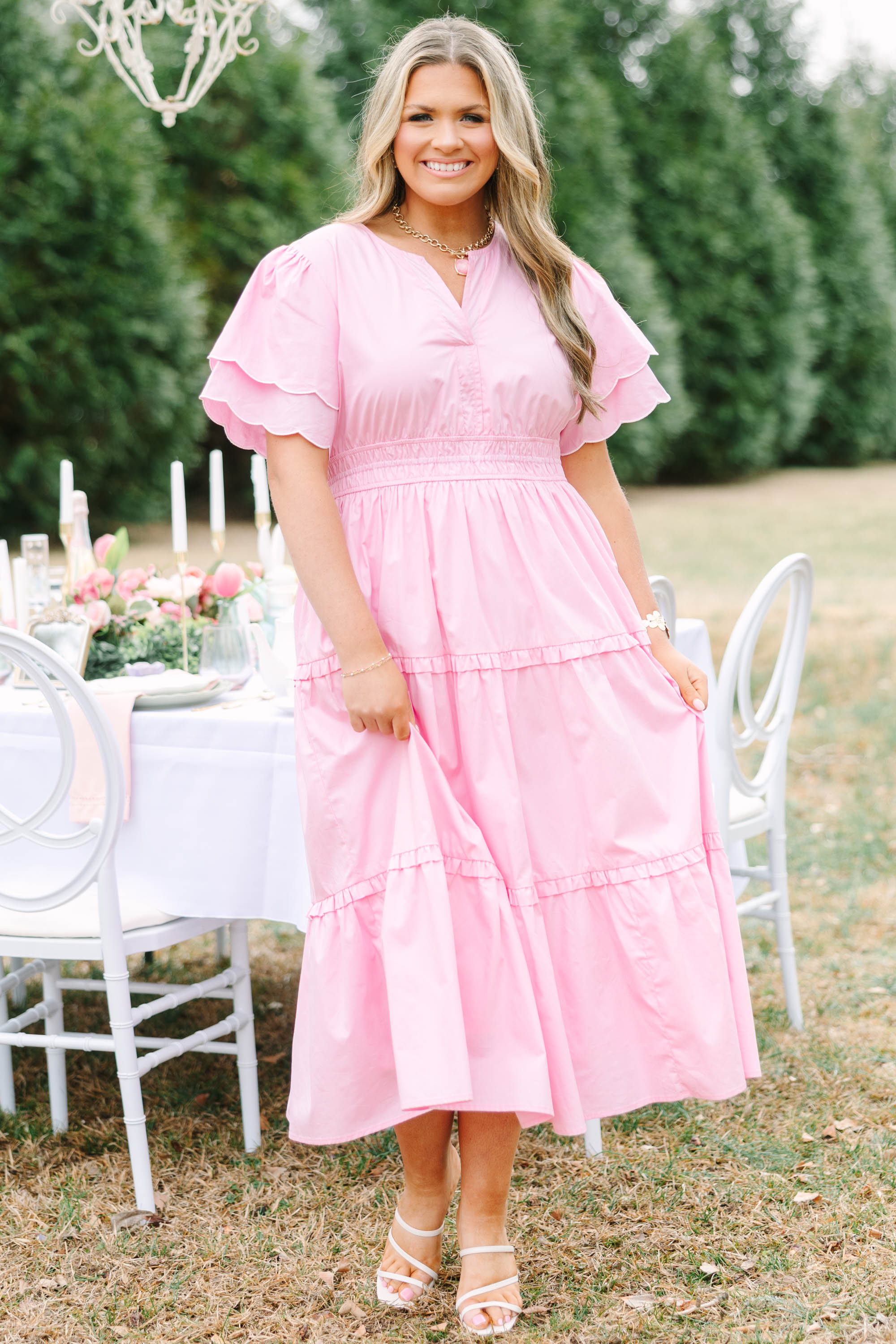Living For The Classics Dress, Pink