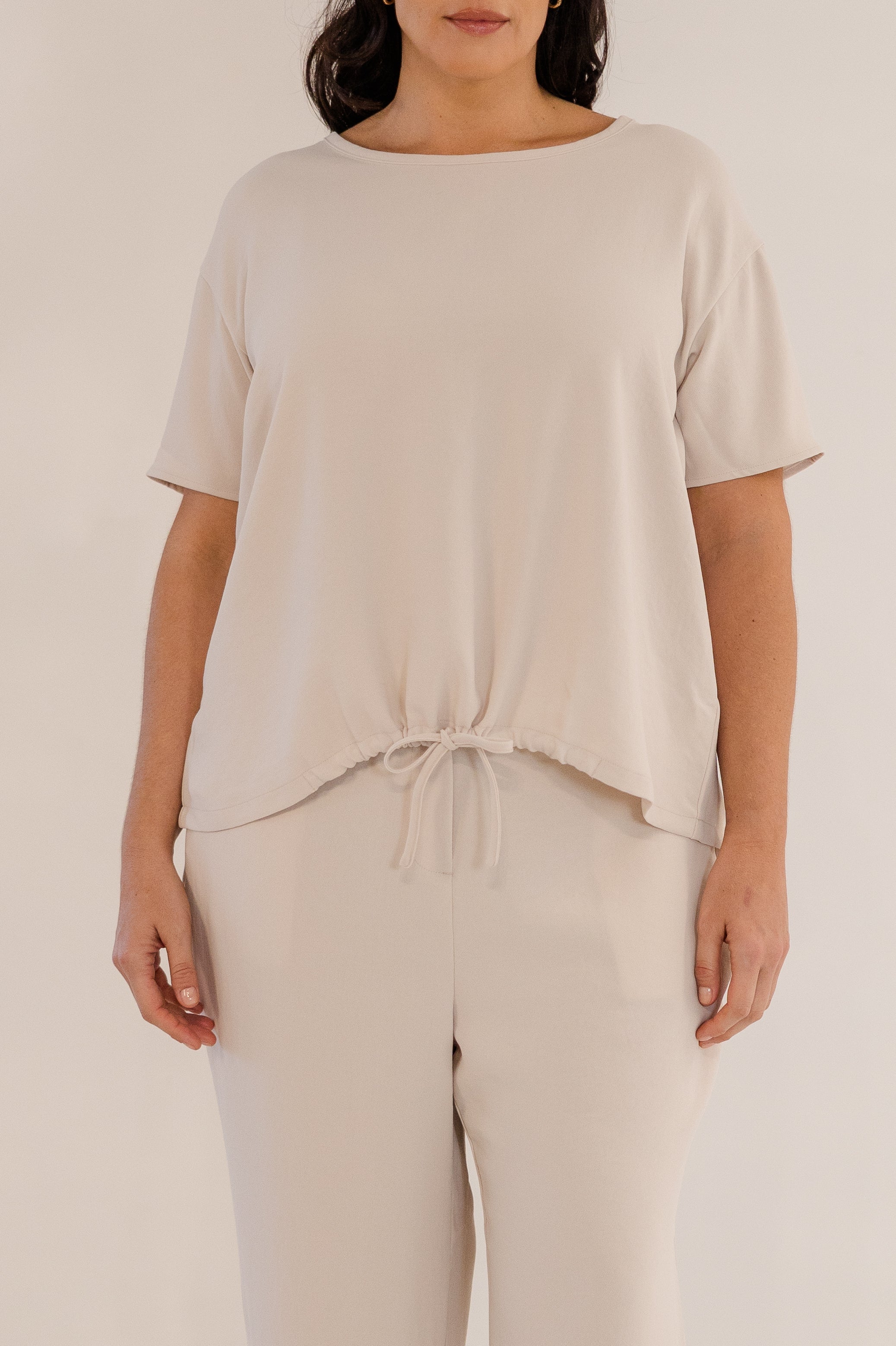 Ricker Tie Hem Top, Stone