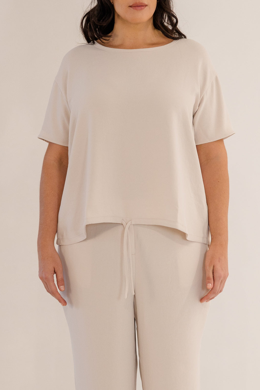 Ricker Tie Hem Top, Stone