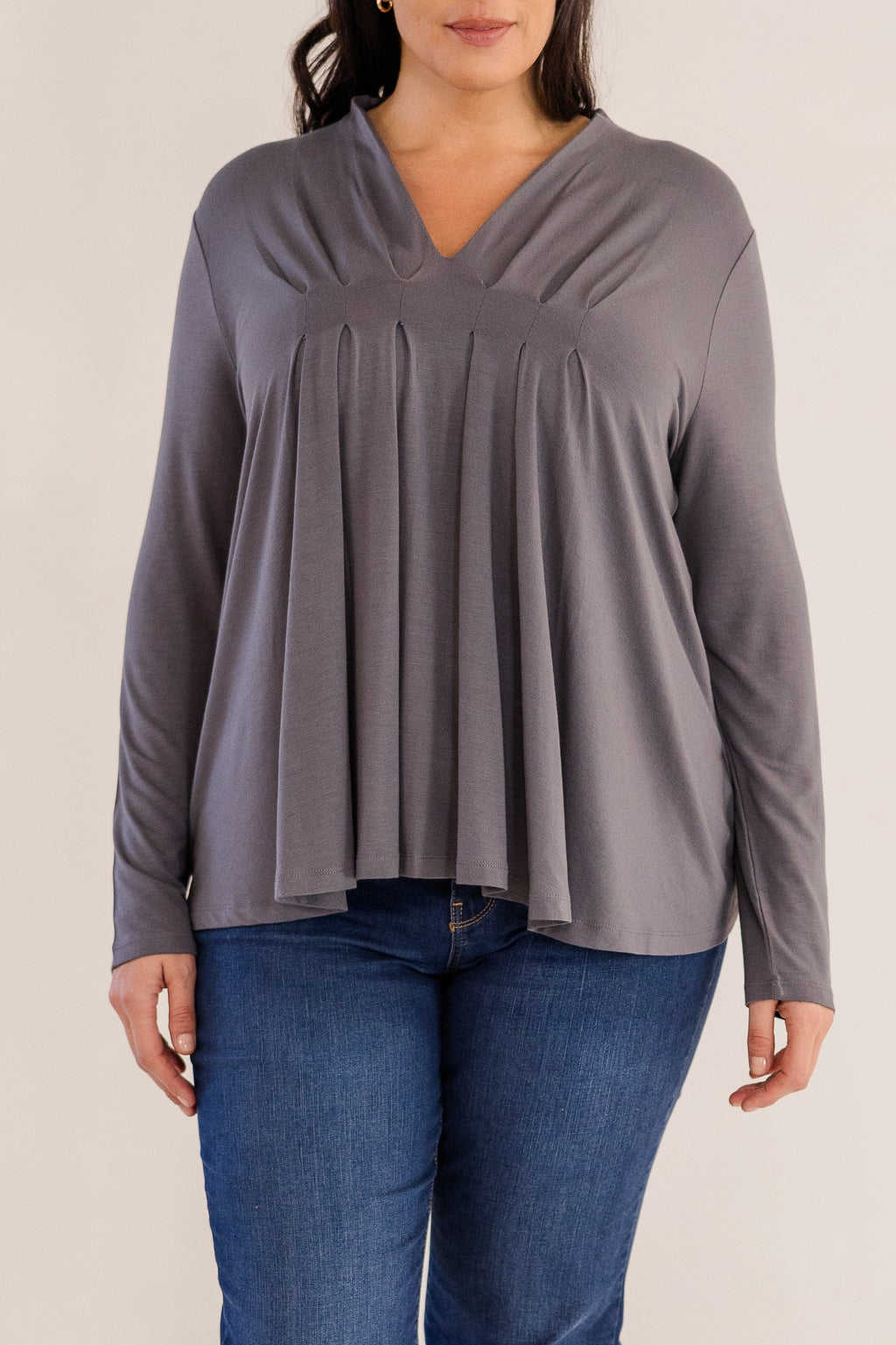 Mercer Front Pleat Top, Castle Rock