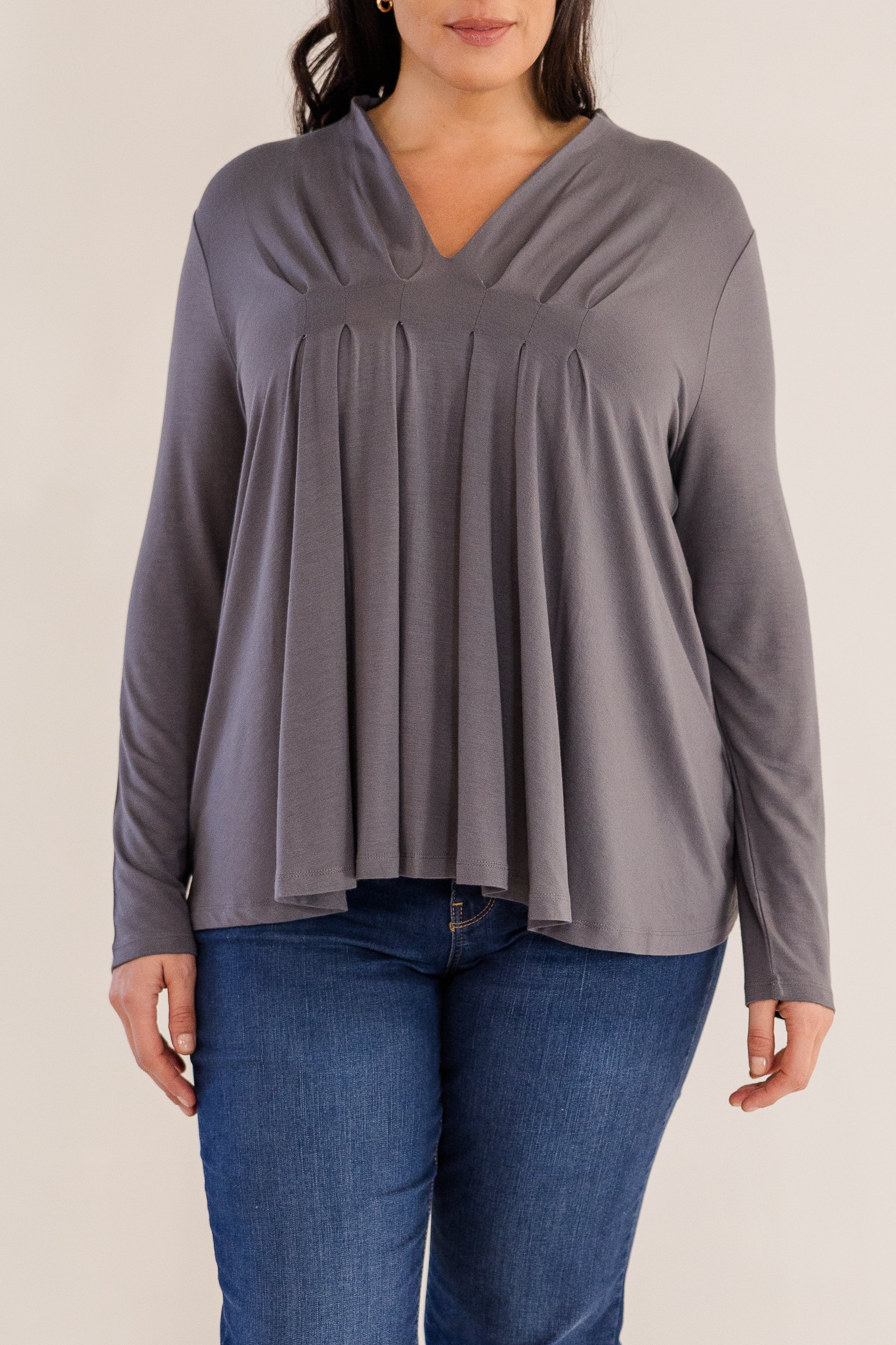 Mercer Front Pleat Top, Castle Rock