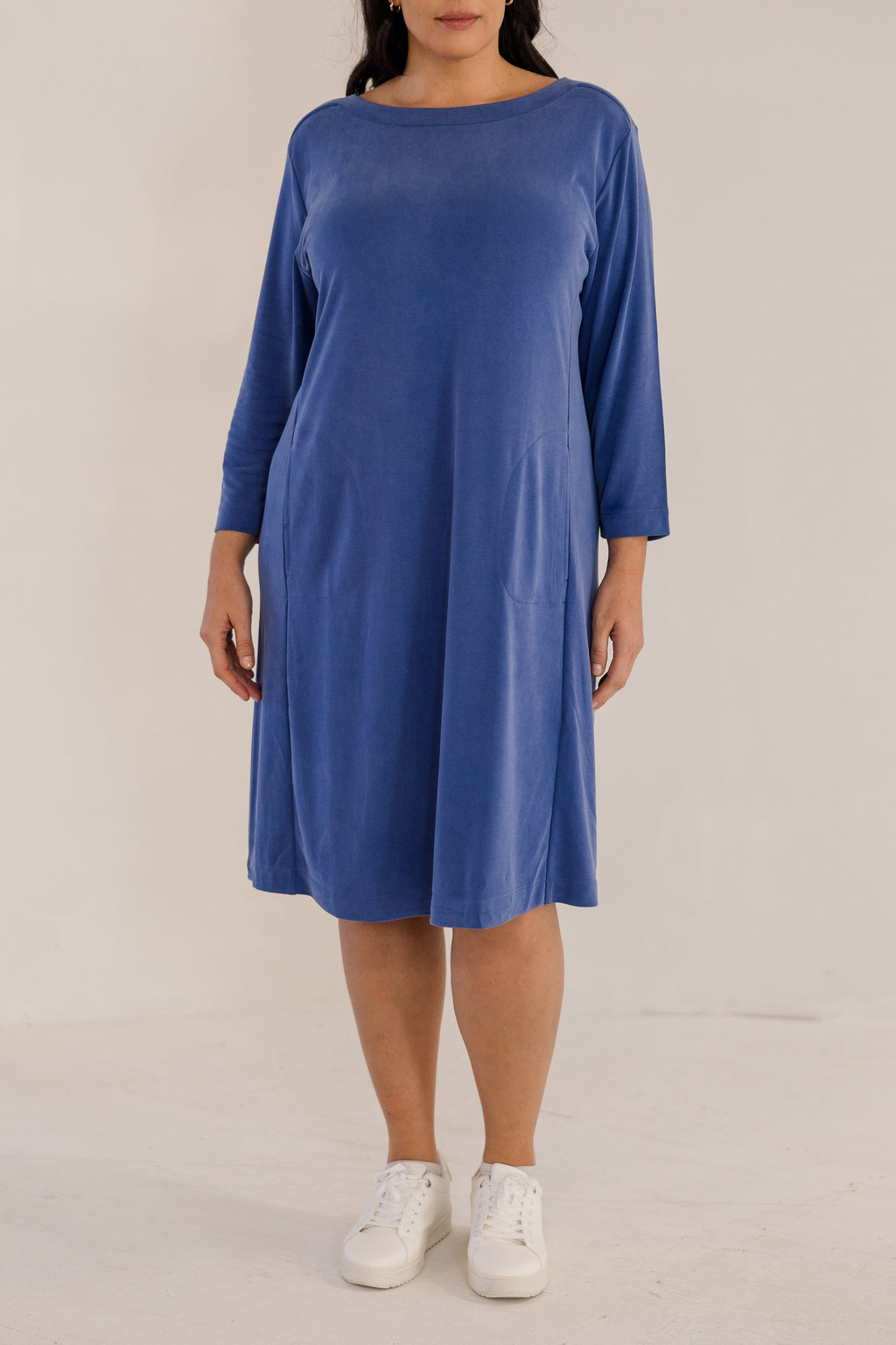 Audrey Boatneck Dress, Ombre Blue