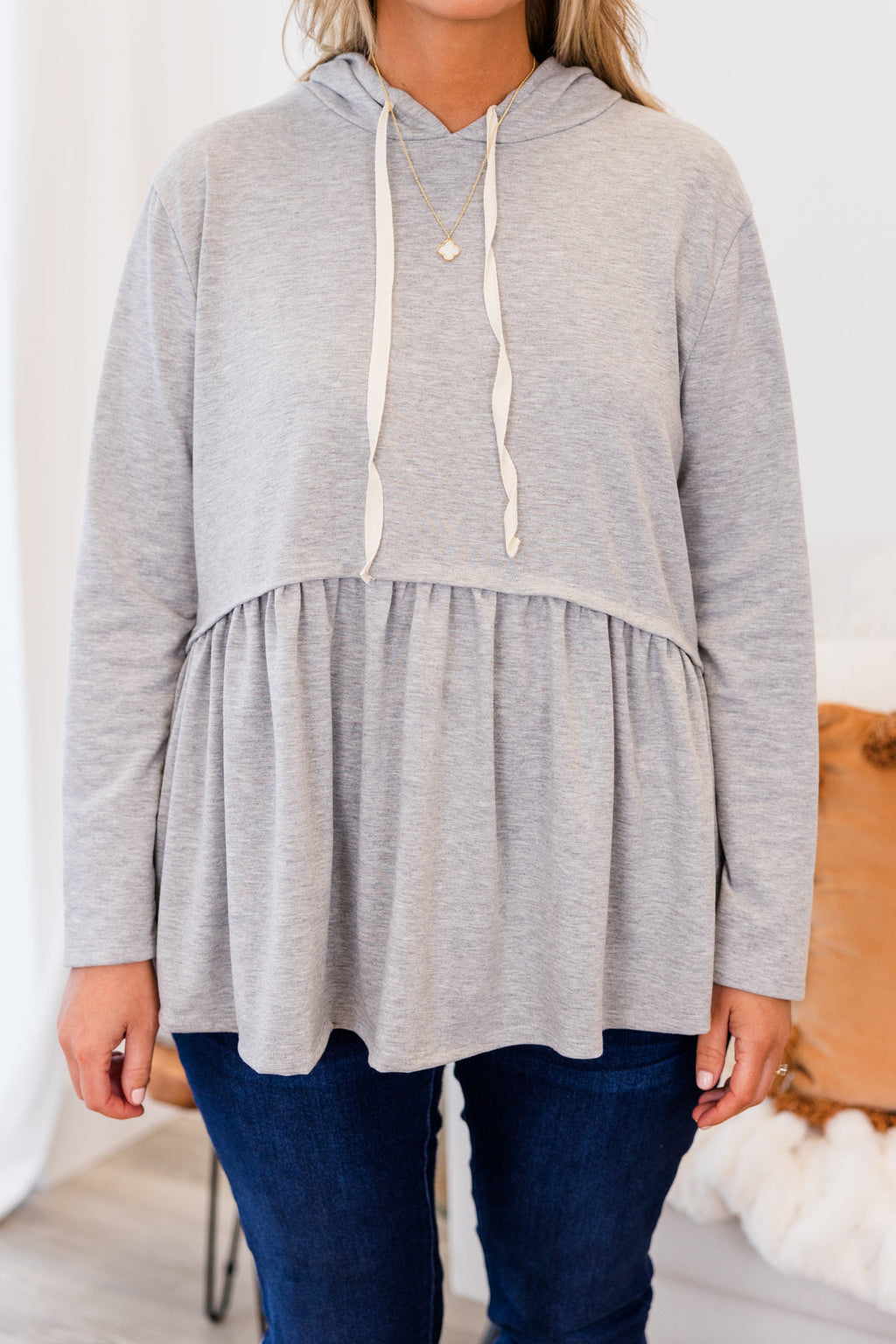 Cozy Geo Hoodie, Gray