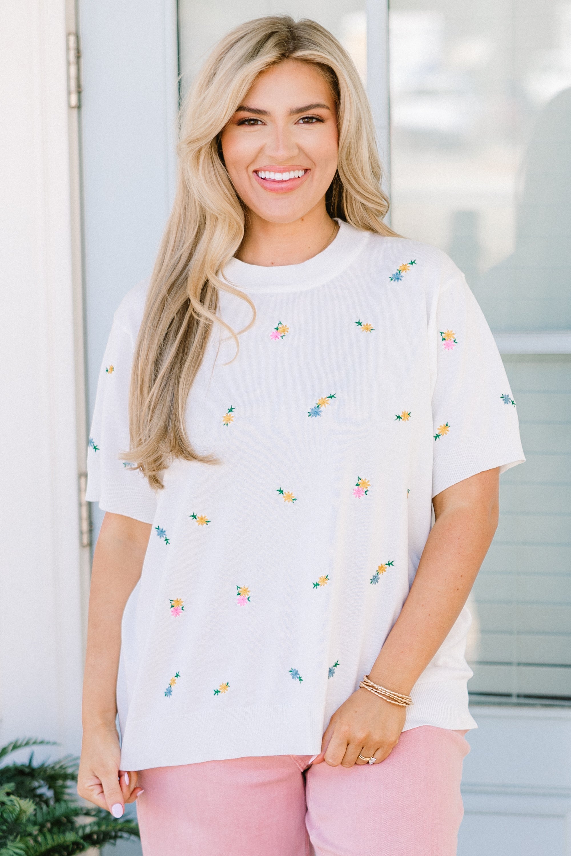 All I Want Is Spring Sweater, White