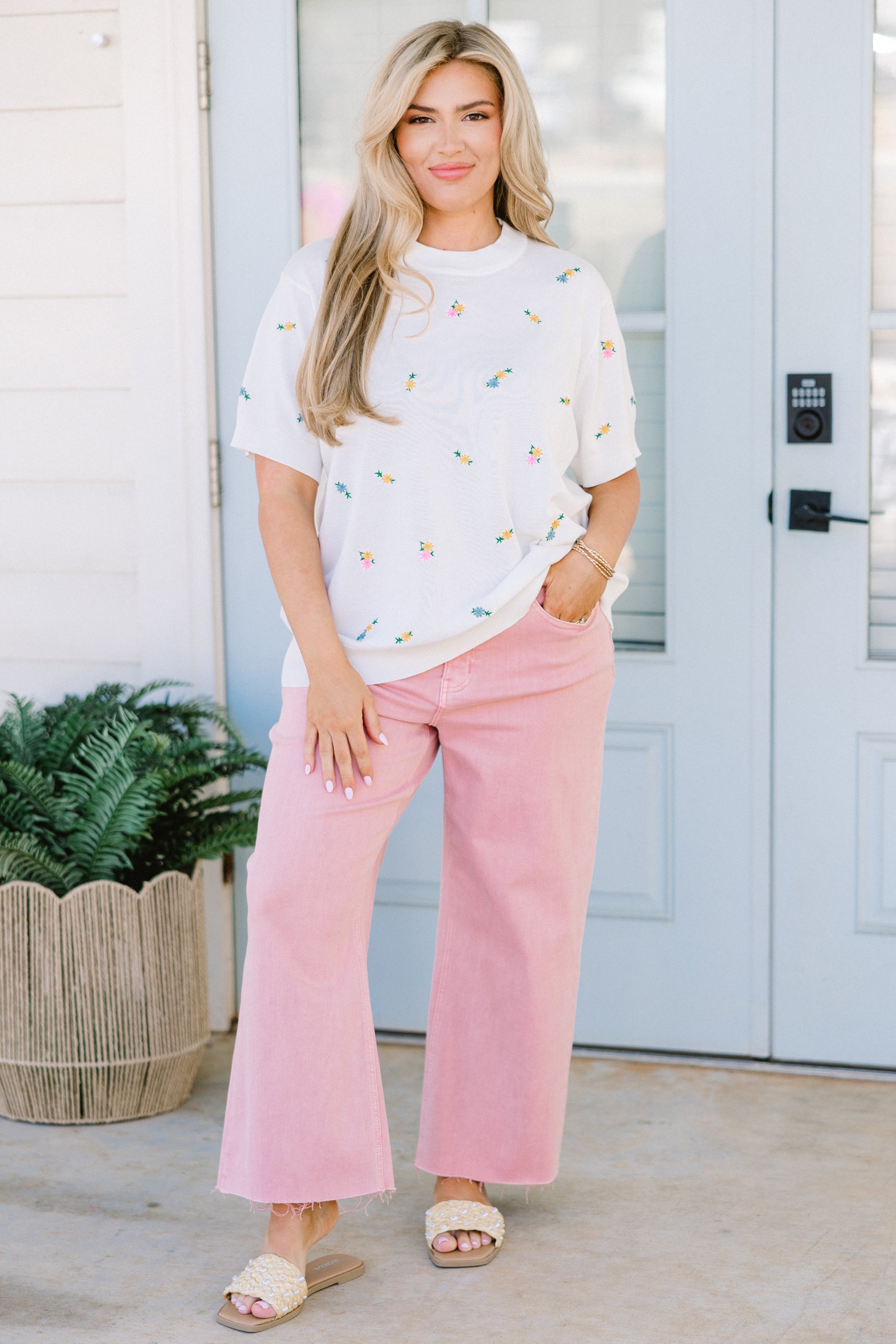All I Want Is Spring Sweater, White