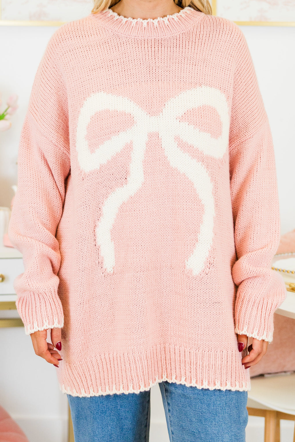 Cute And Charming Sweater, Pink