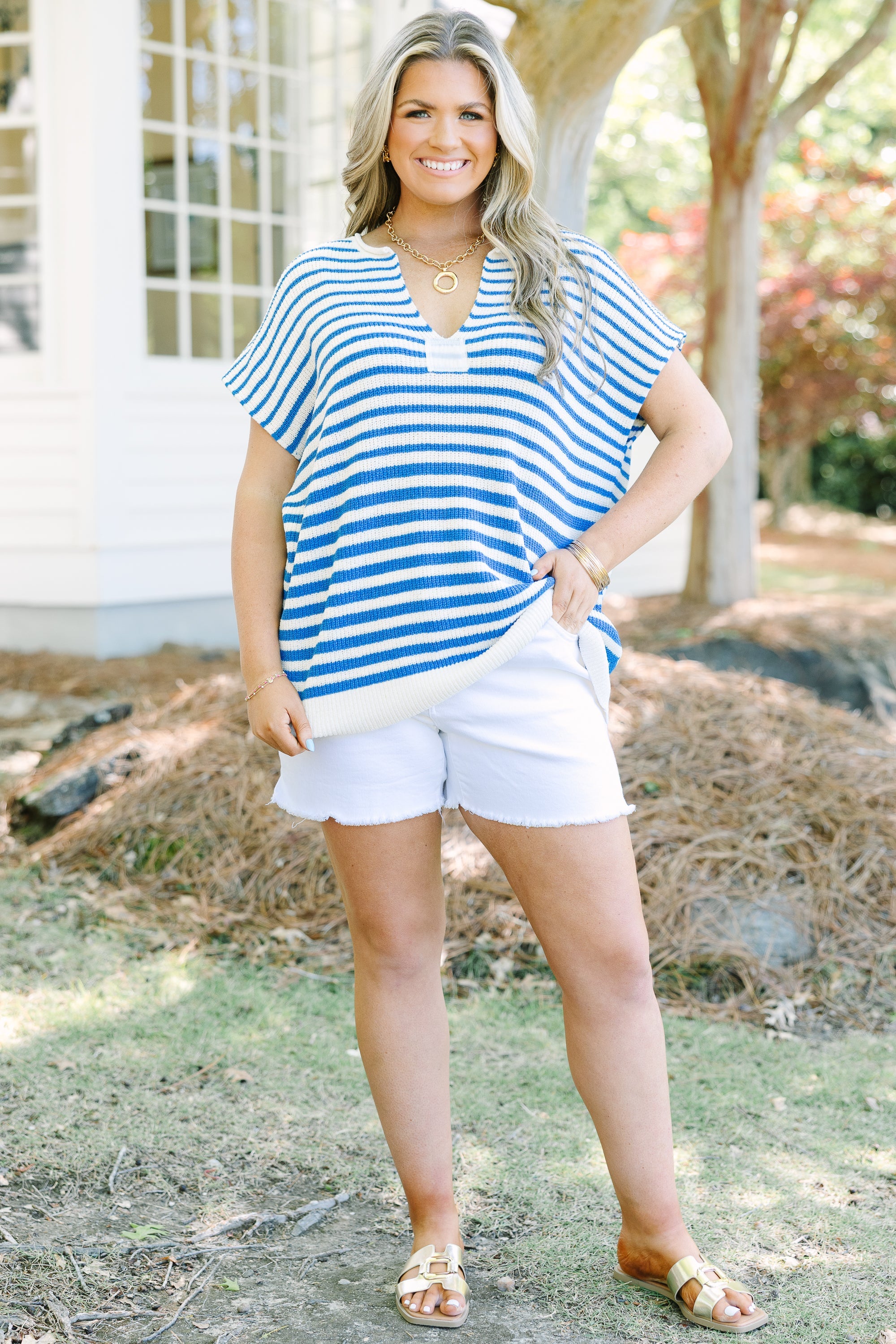 Twice As Nice Sweater, Blue