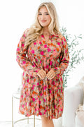 Fabulous Florals Dress, Mocha Multi