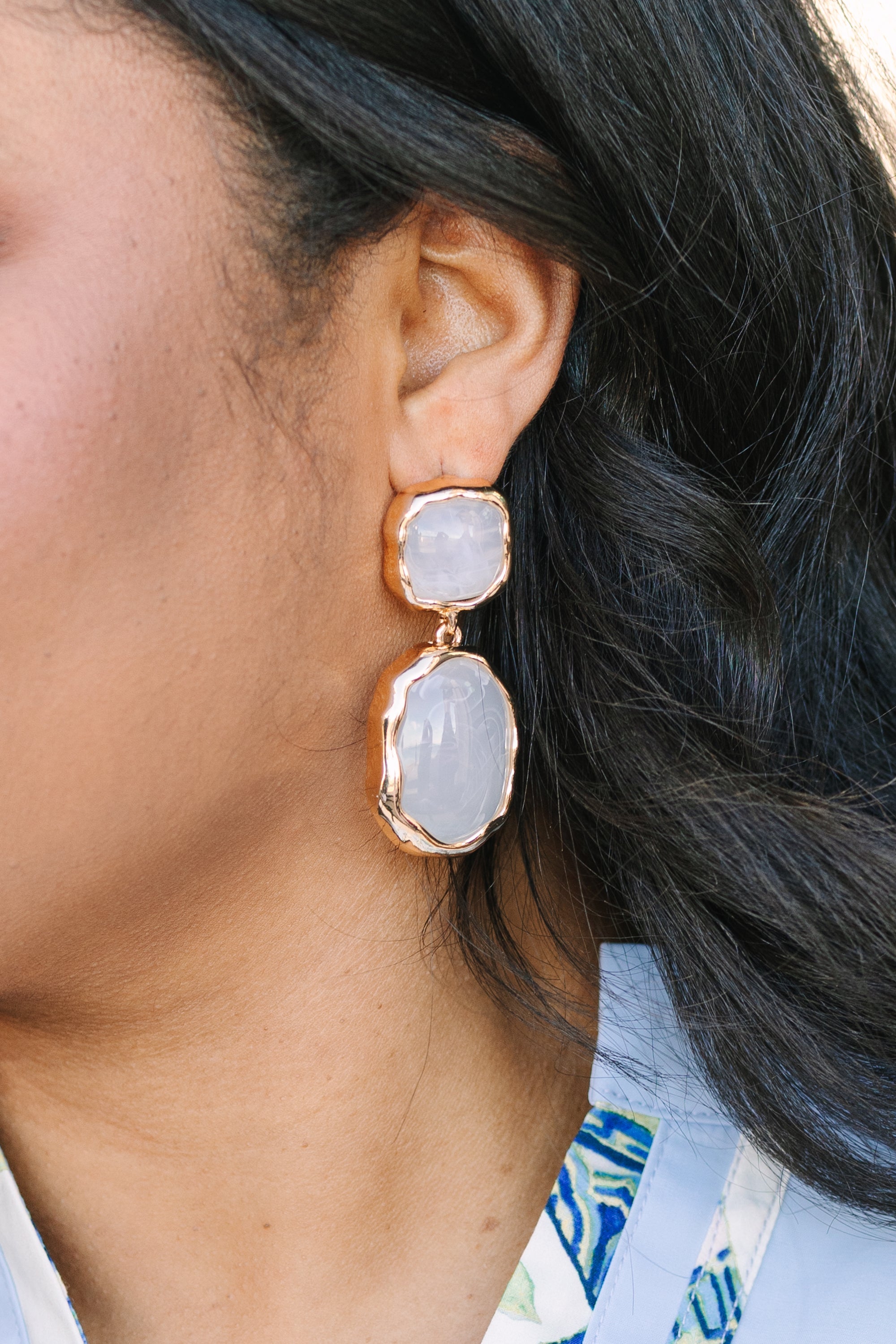 Fall Into Place Earrings, Cream