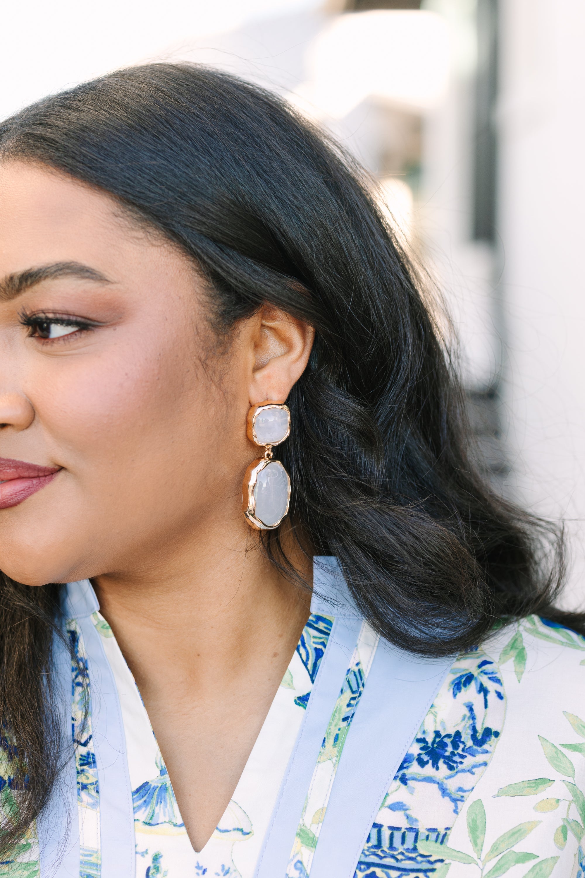 Fall Into Place Earrings, Cream