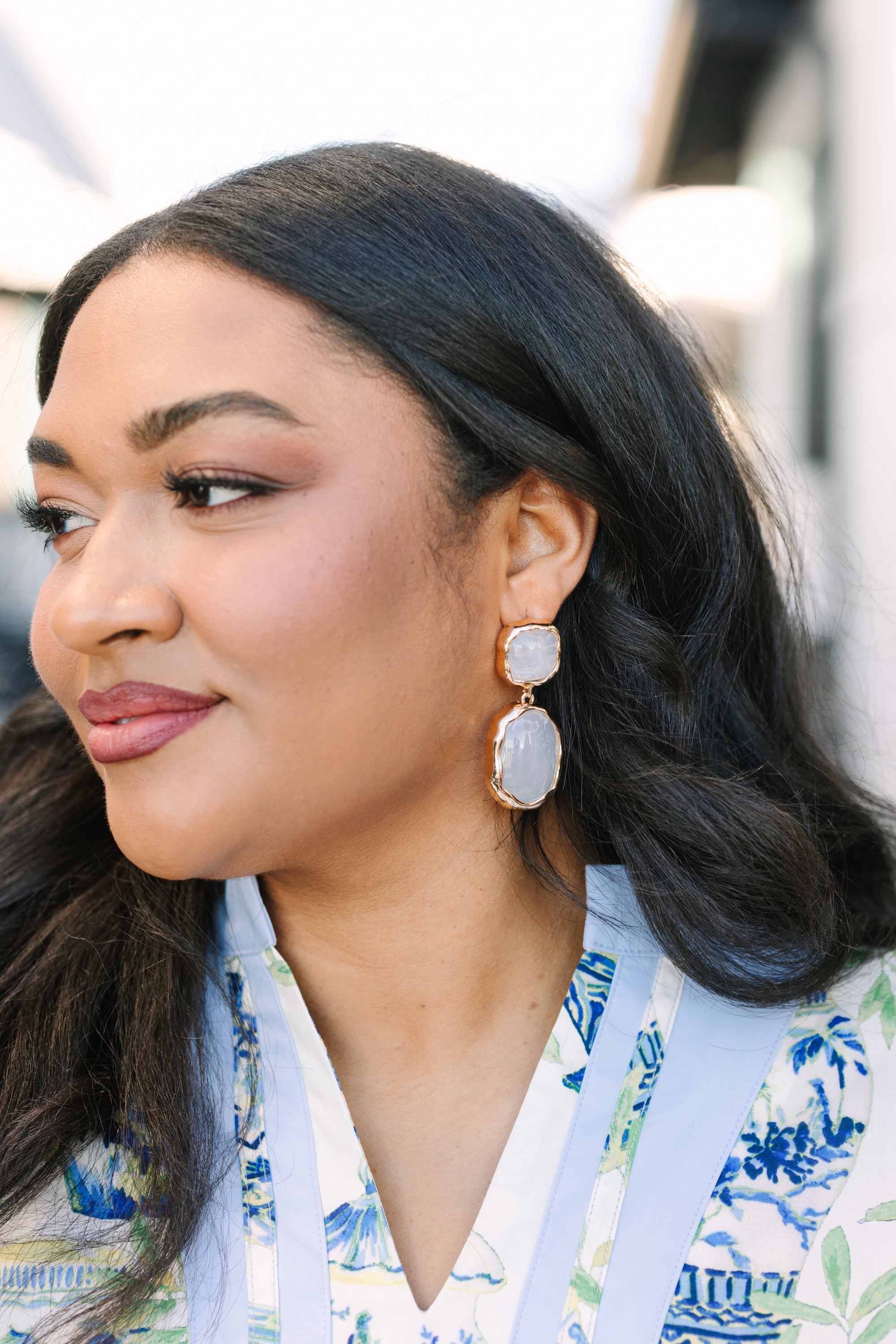 Fall Into Place Earrings, Cream