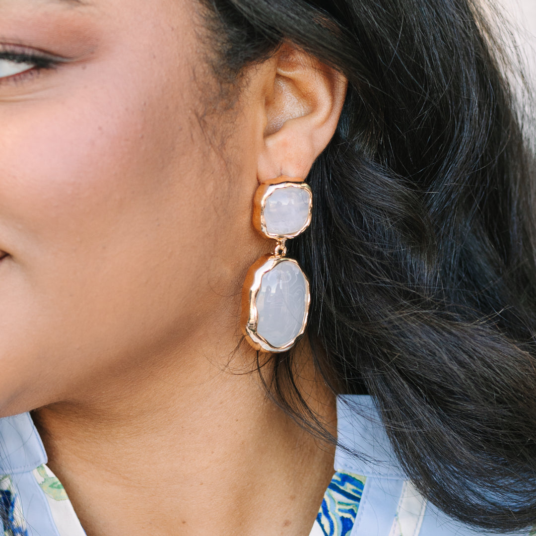 Fall Into Place Earrings, Cream