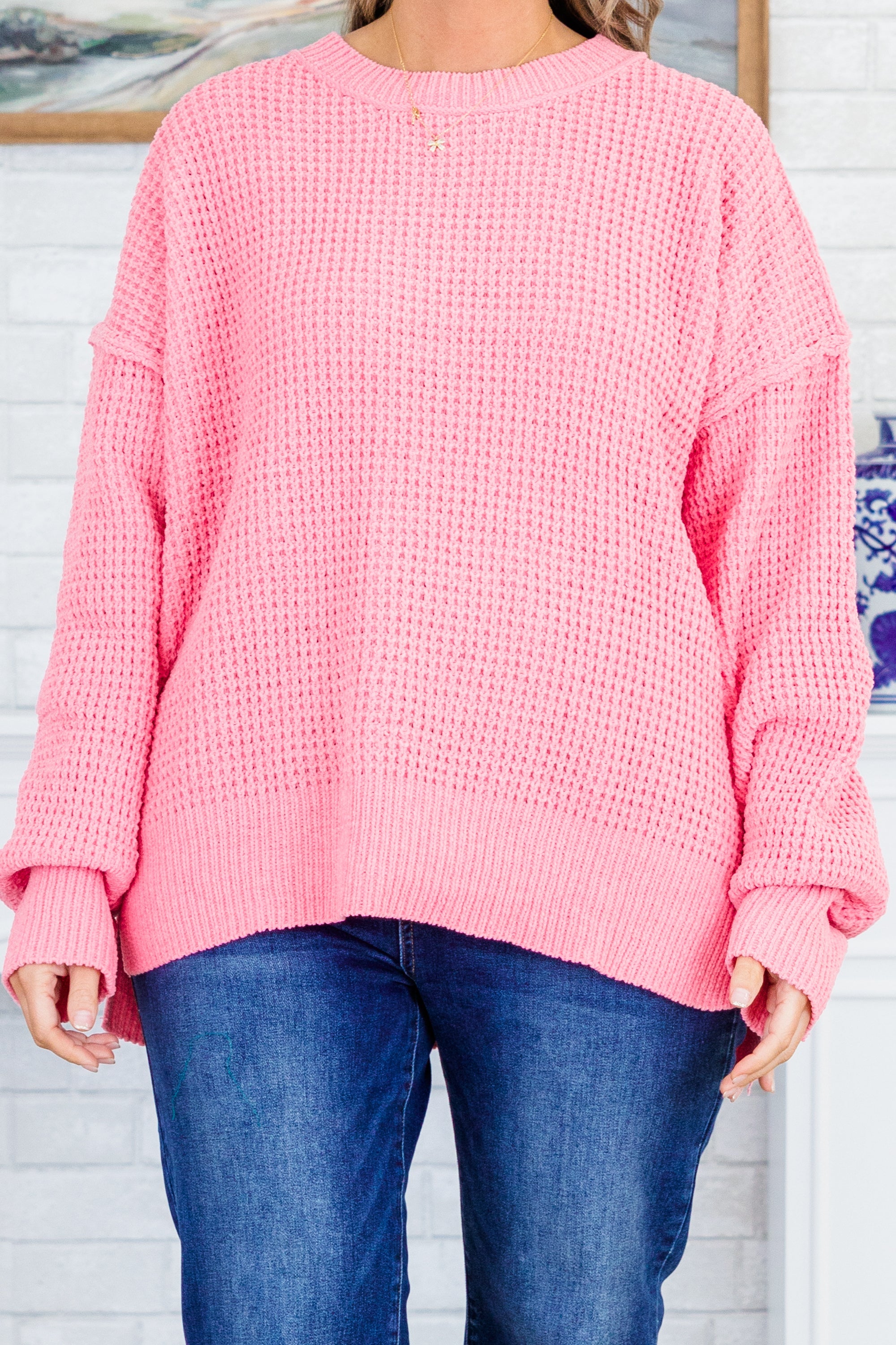 Falling Petals Sweater, Pink
