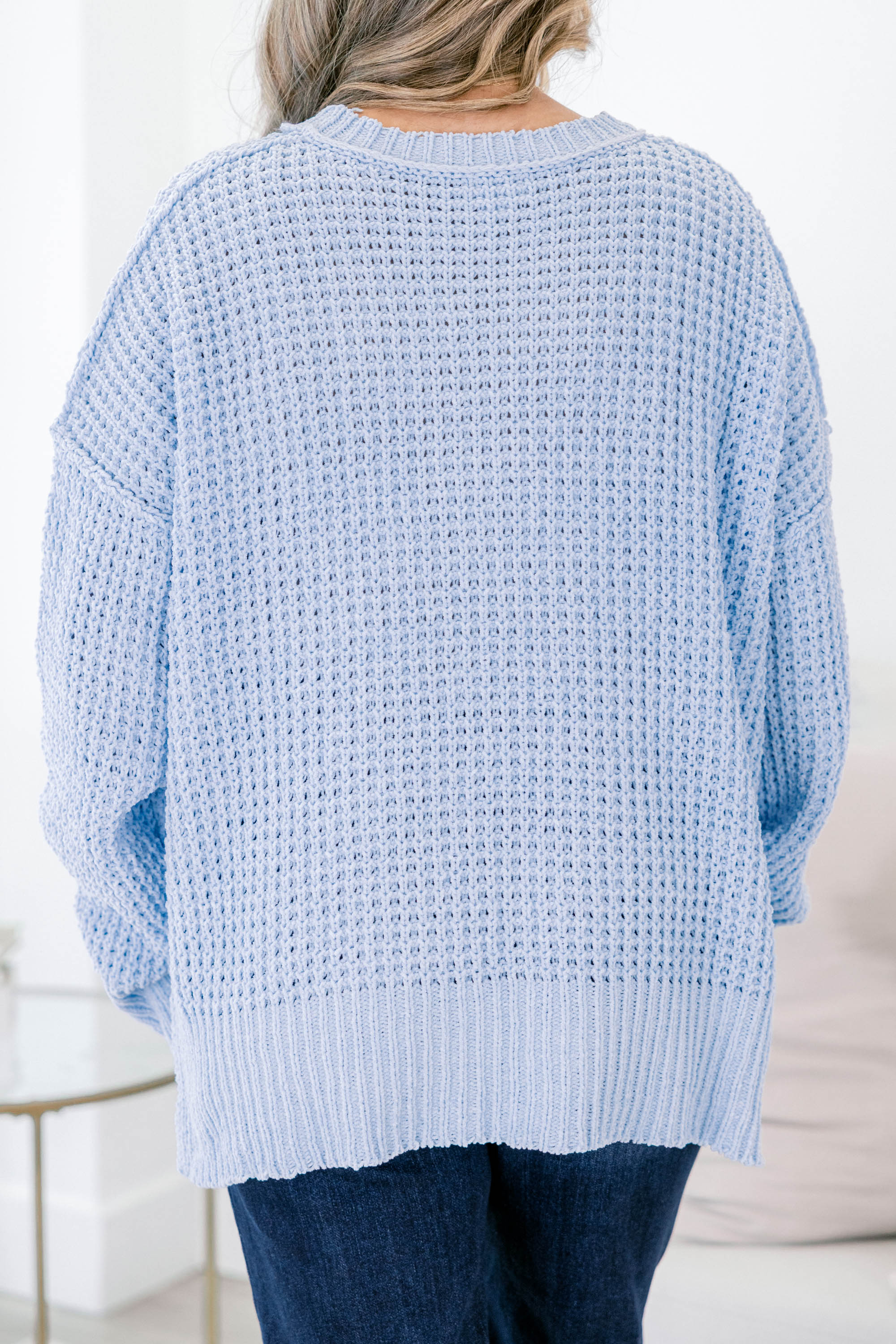 Falling Petals Sweater, Blue