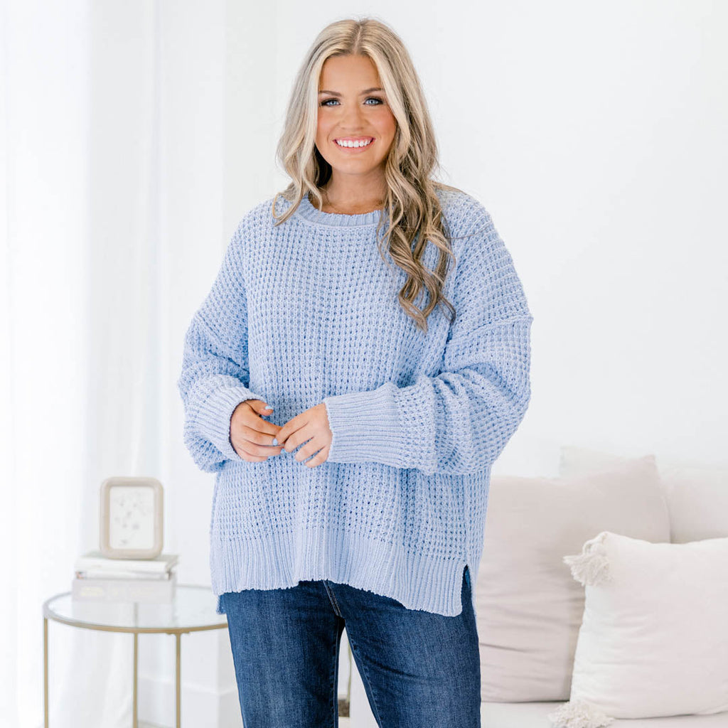 Falling Petals Sweater, Blue