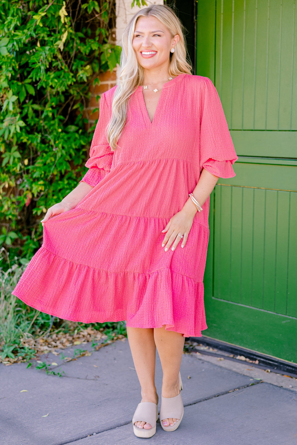 Farmer's Market Cutie Dress, Hot Pink