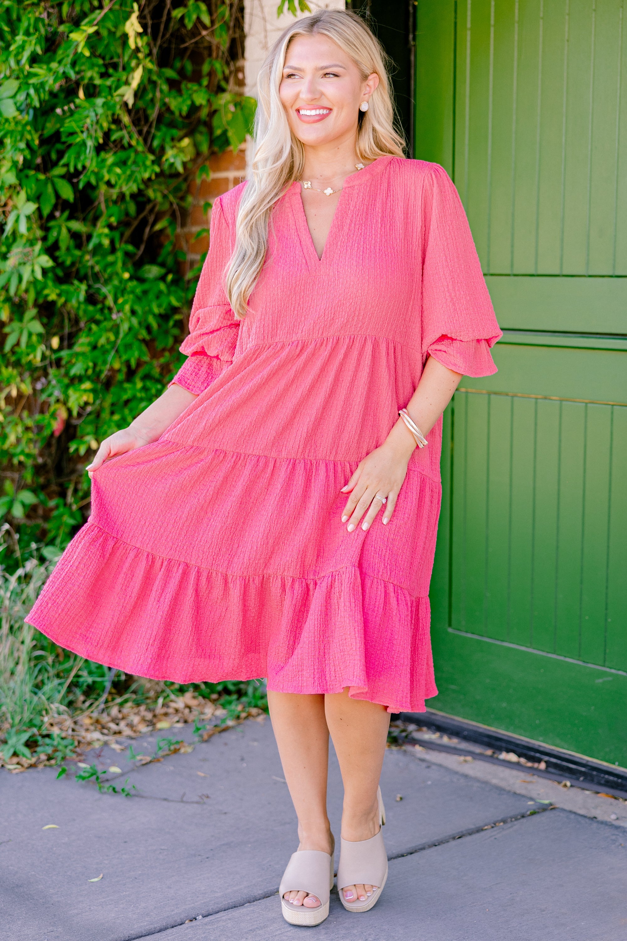 Farmer's Market Cutie Dress, Hot Pink
