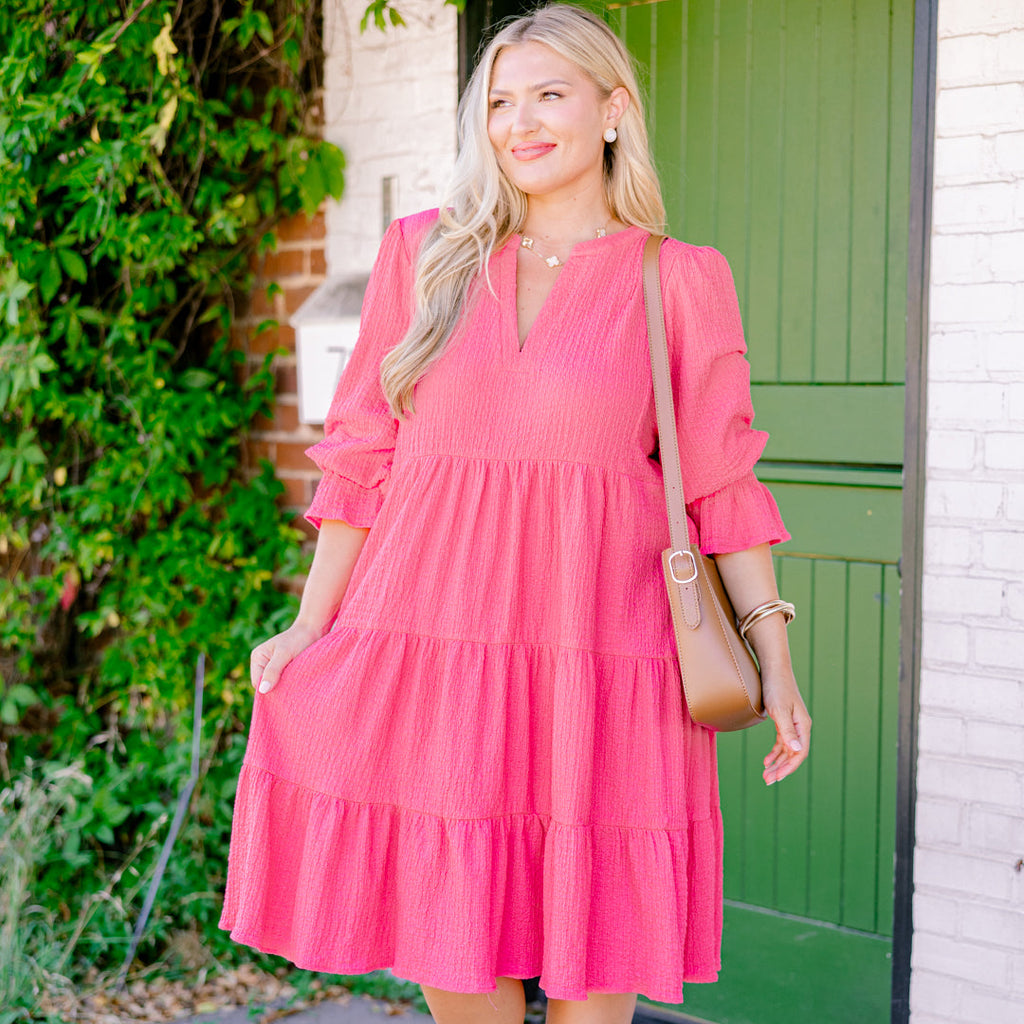 Farmer's Market Cutie Dress, Hot Pink