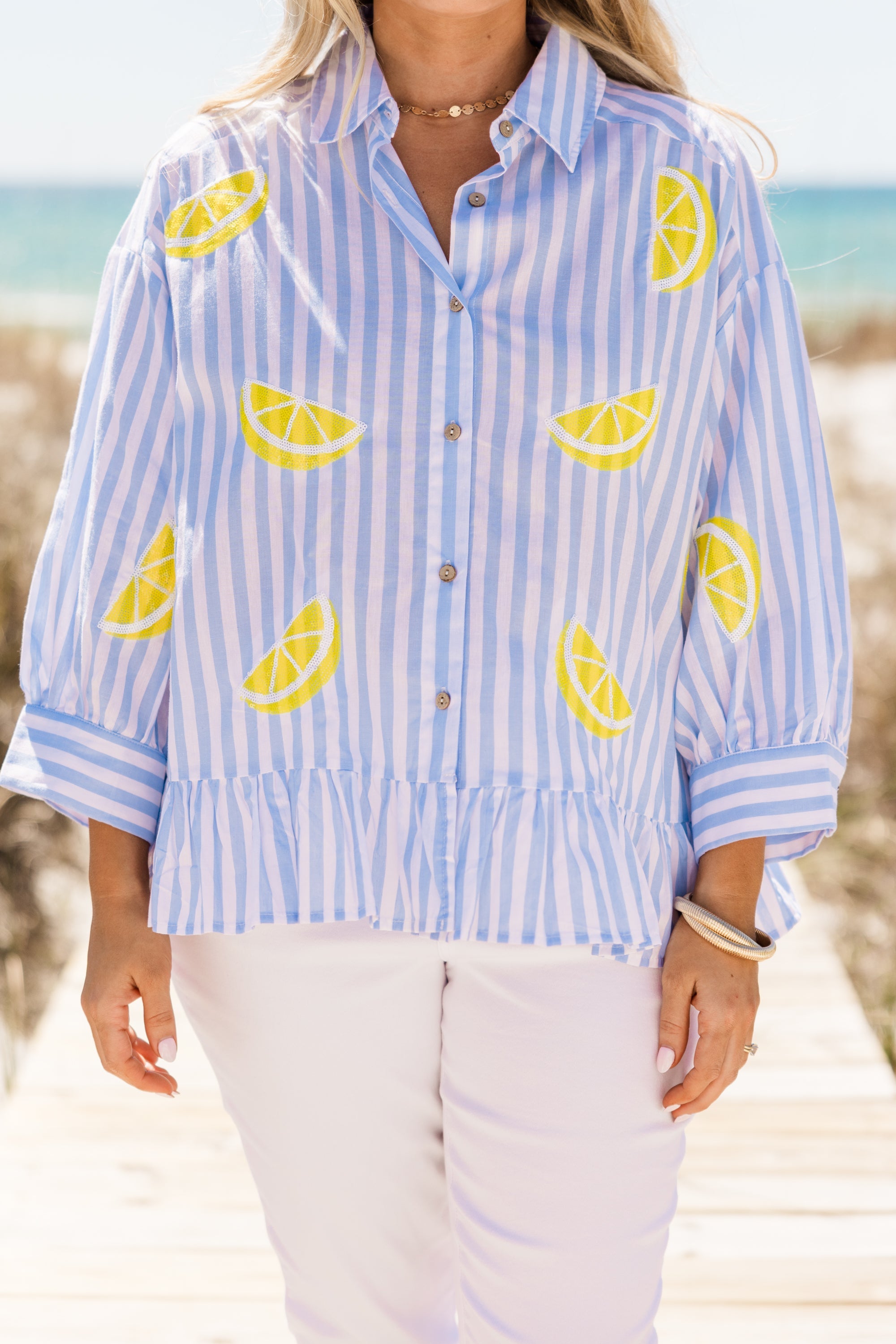 Feel Free Top, Blue Lemon