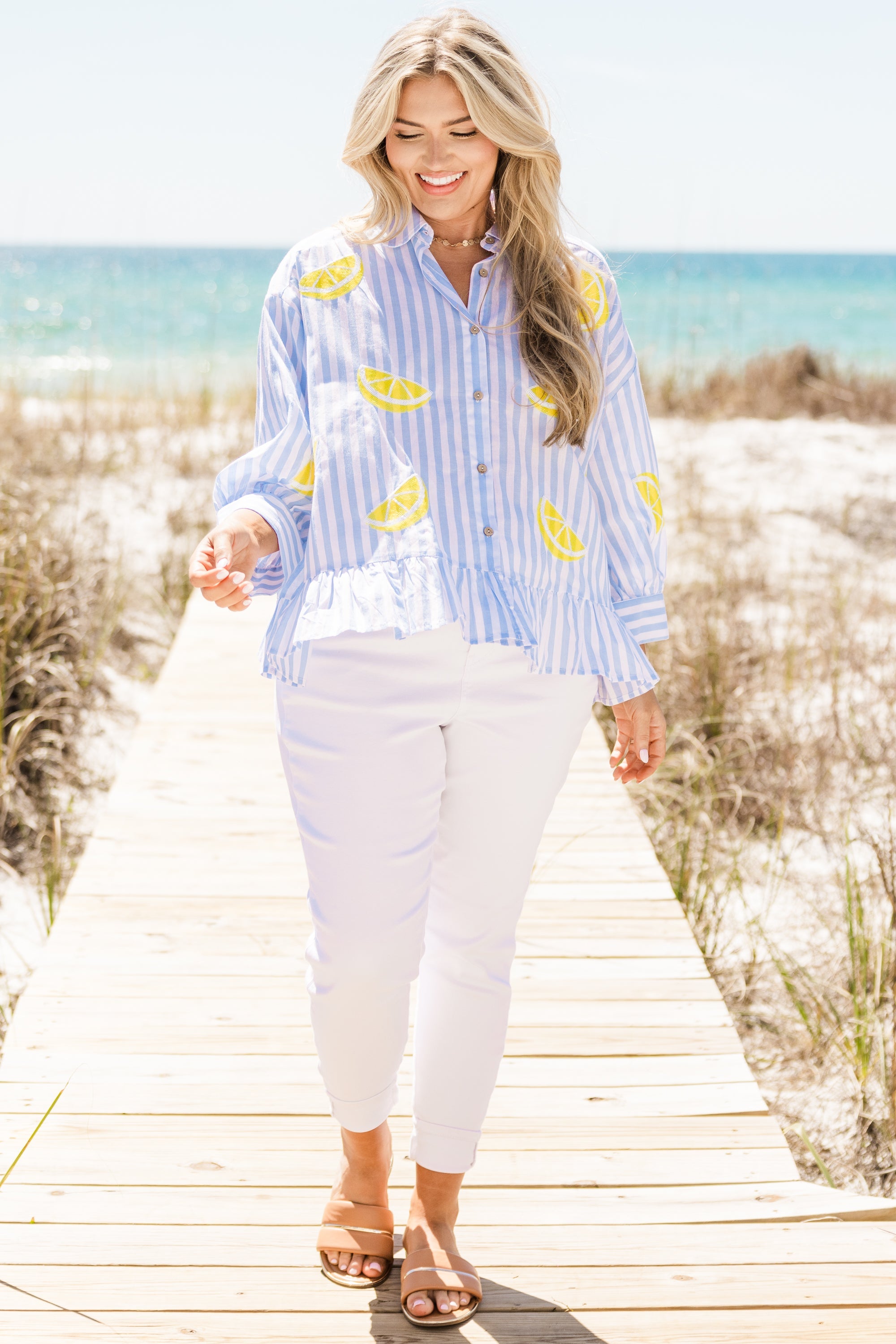 Feel Free Top, Blue Lemon