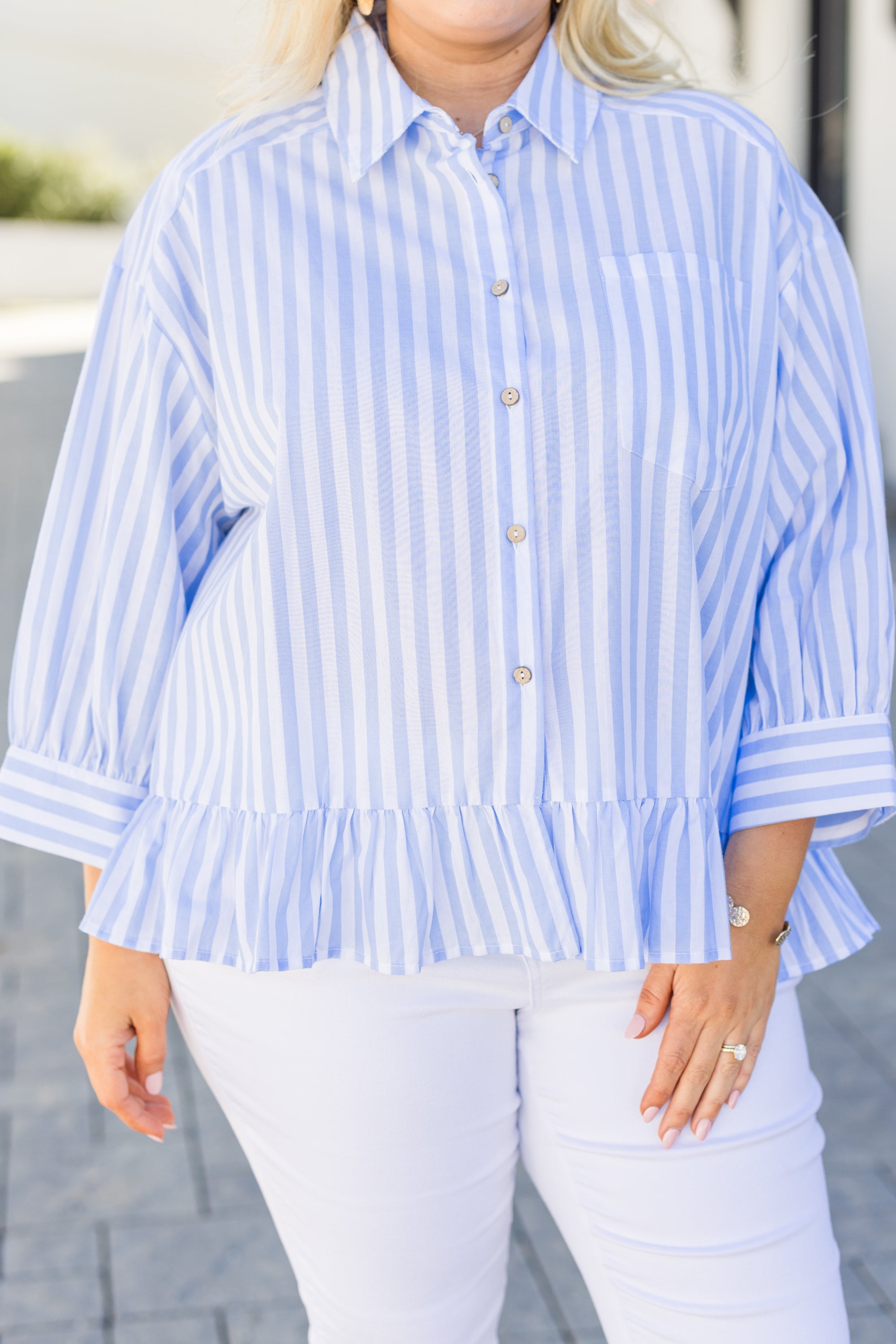 Feel Free Top, Blue Stripe