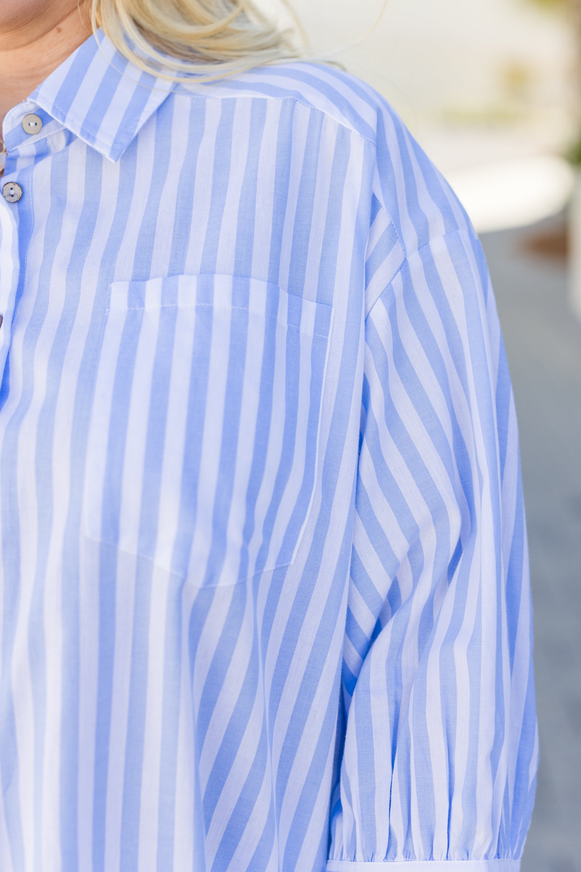 Feel Free Top, Blue Stripe