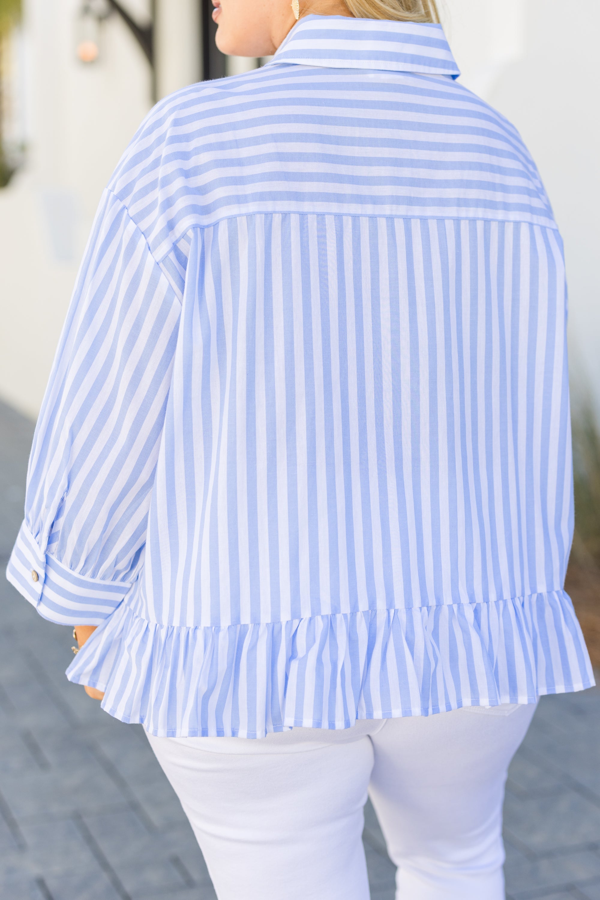 Feel Free Top, Blue Stripe