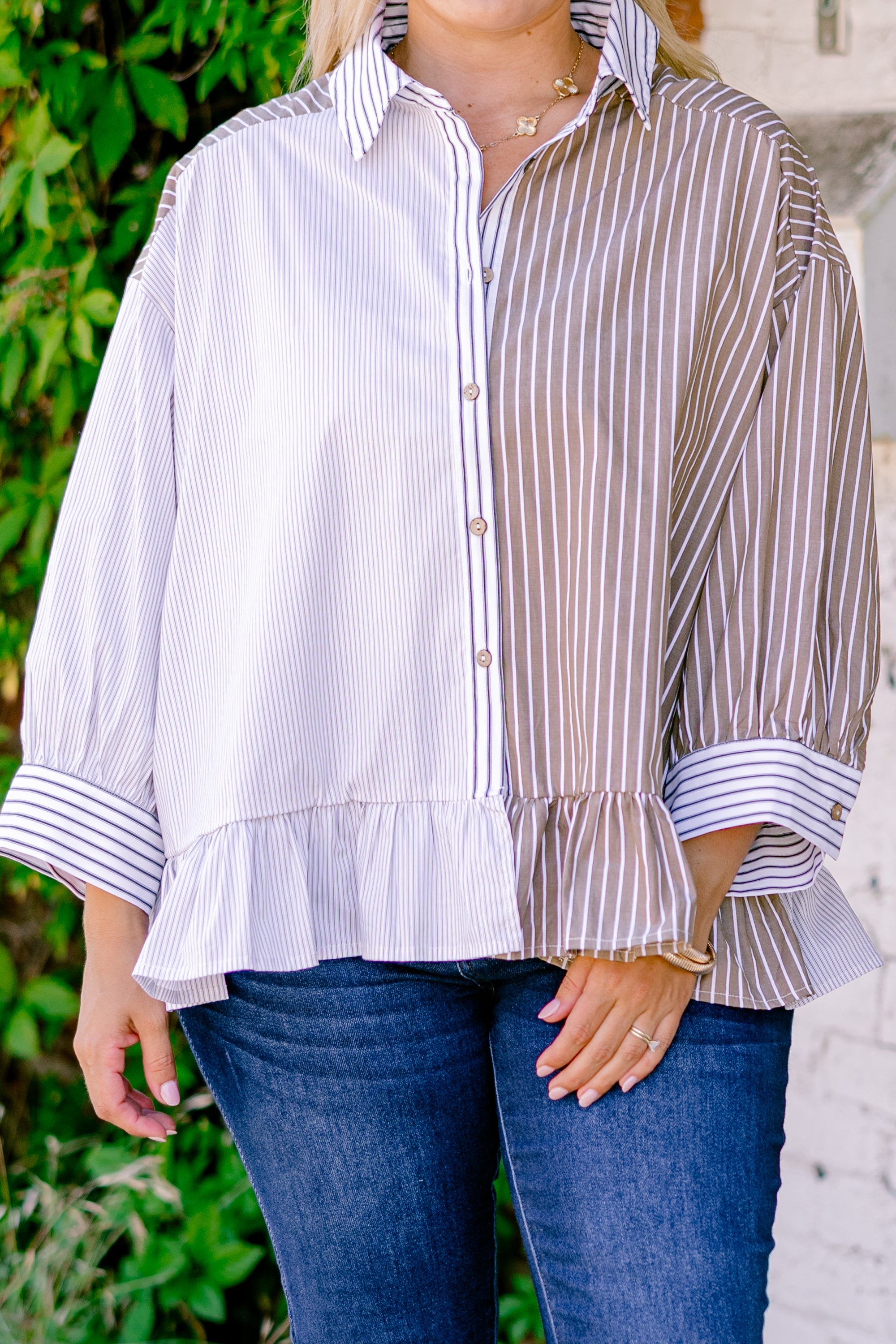 Feel Free Top, Brown Multi