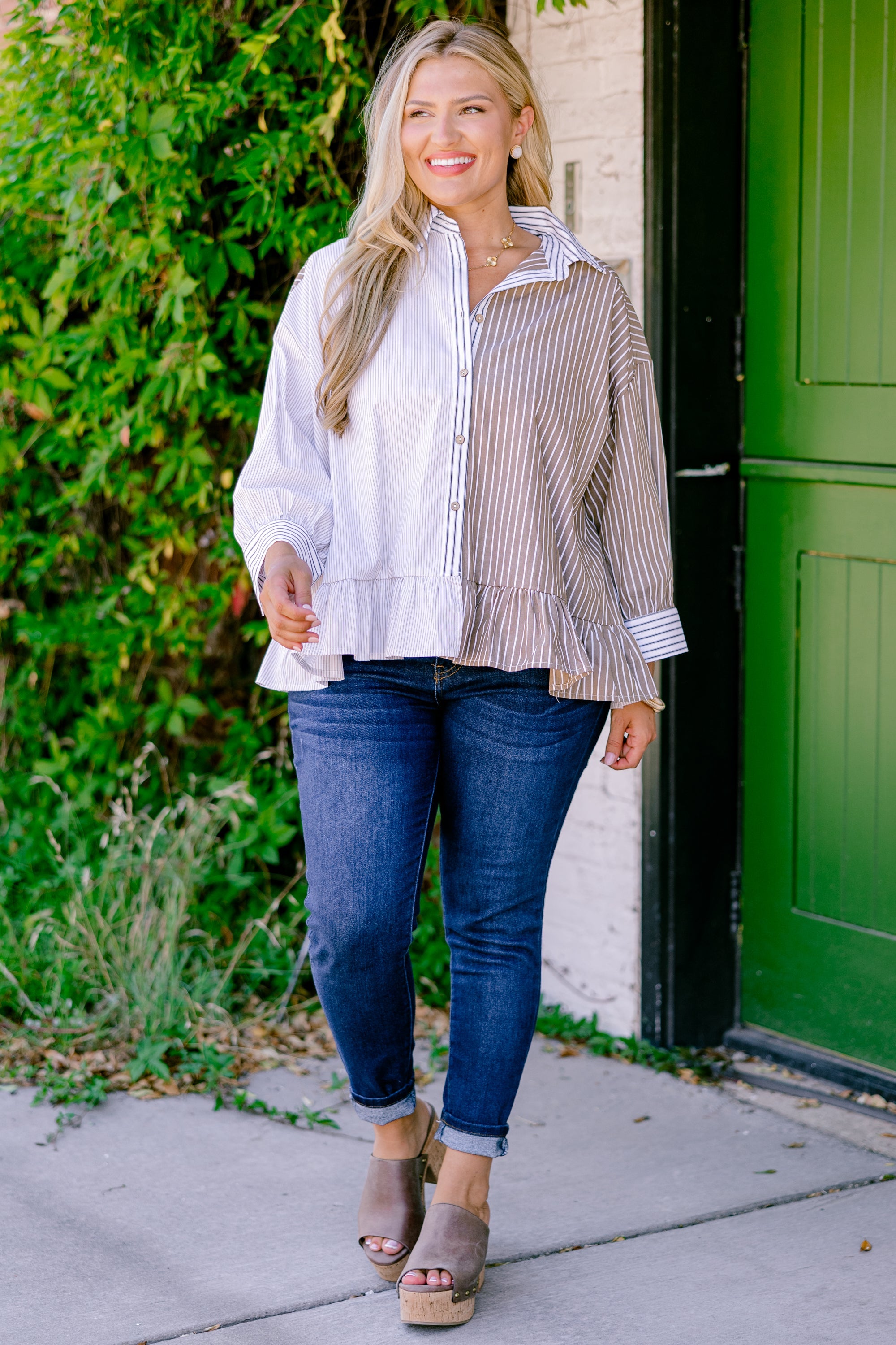 Feel Free Top, Brown Multi