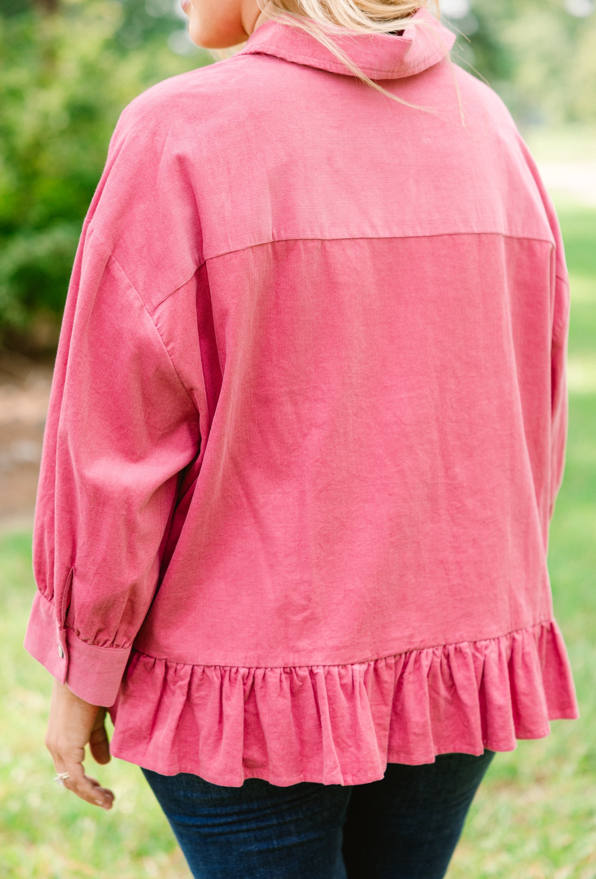 Feel Free Top, Pink Corduroy
