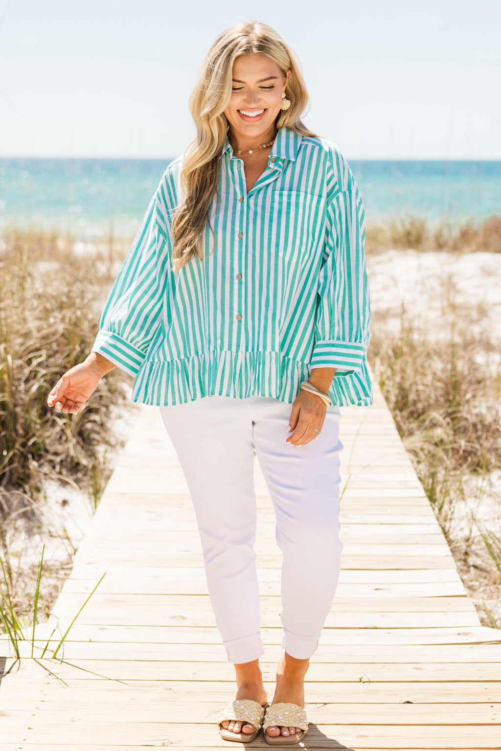 Feel Free Top, Turquoise