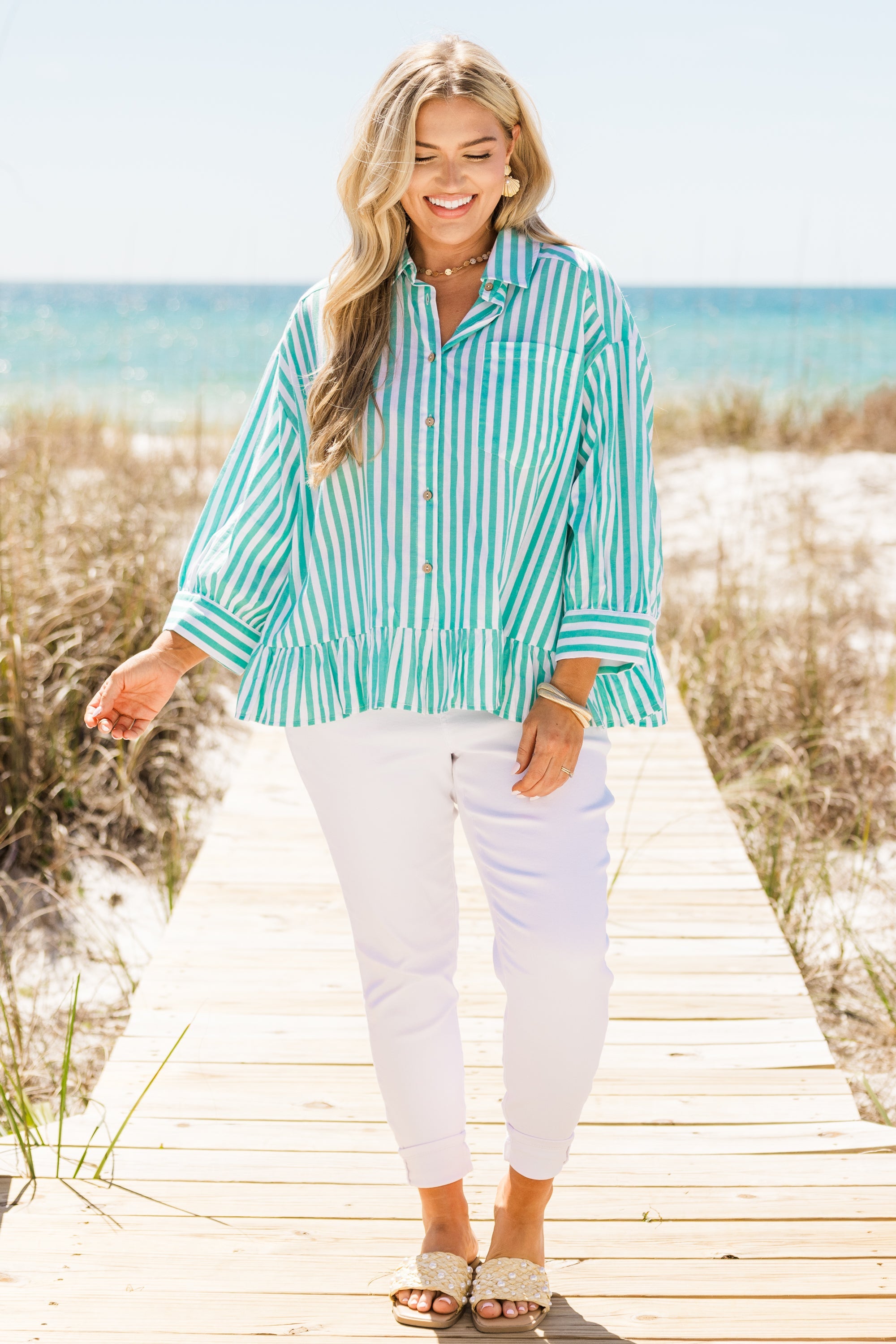 Feel Free Top, Turquoise