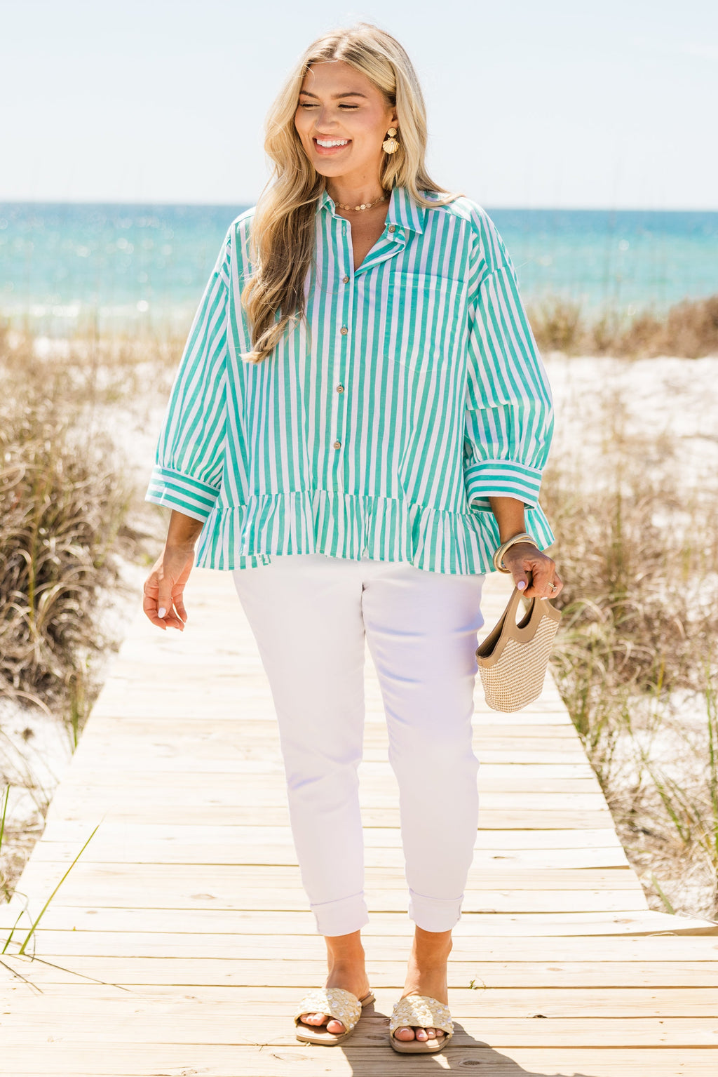Feel Free Top, Turquoise