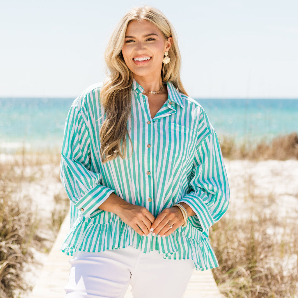 Feel Free Top, Turquoise
