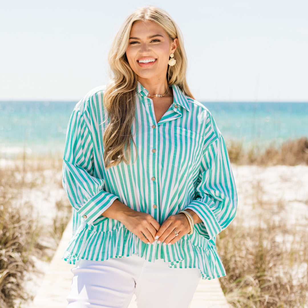 Feel Free Top, Turquoise