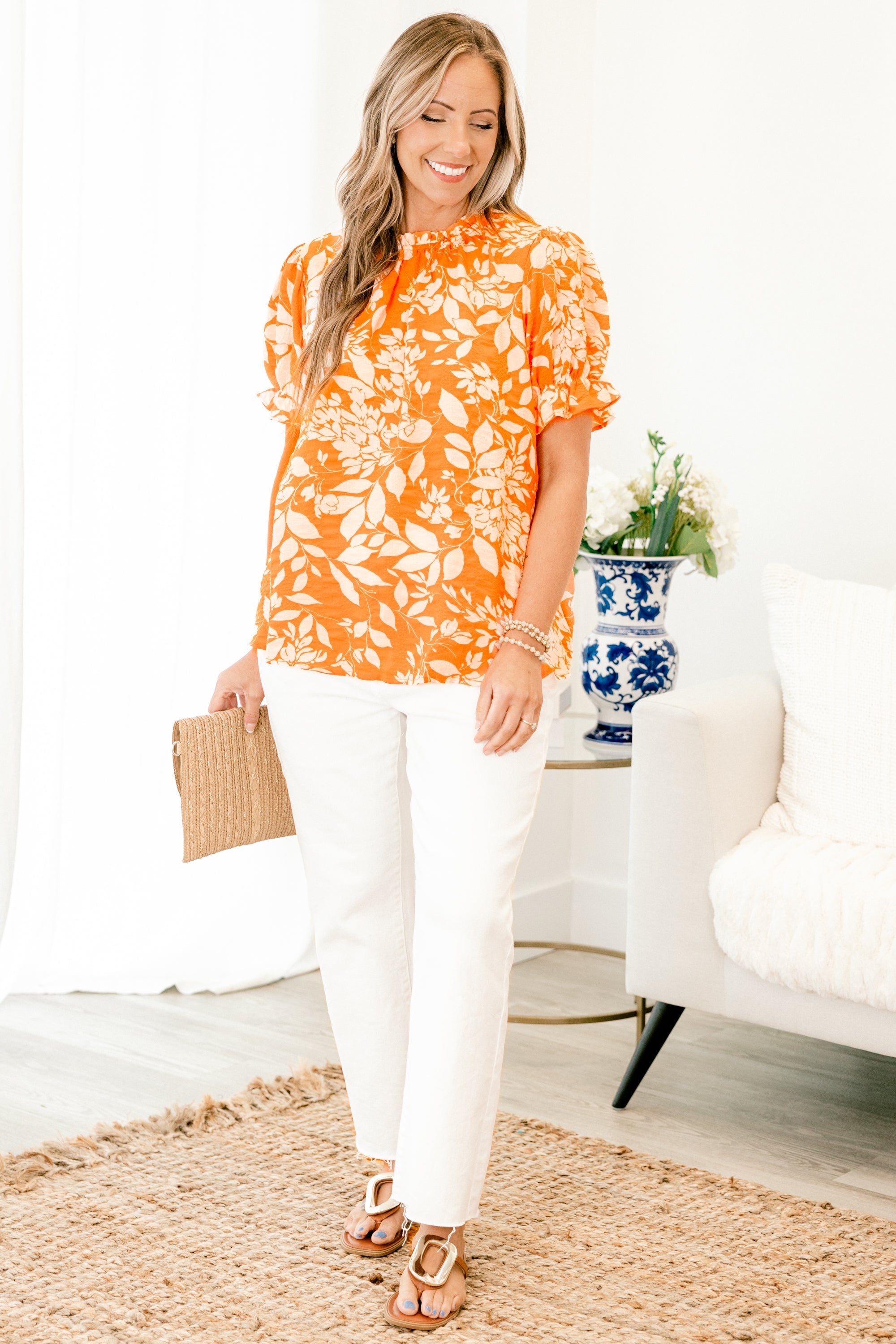 Feel It In The Air Top, Orange