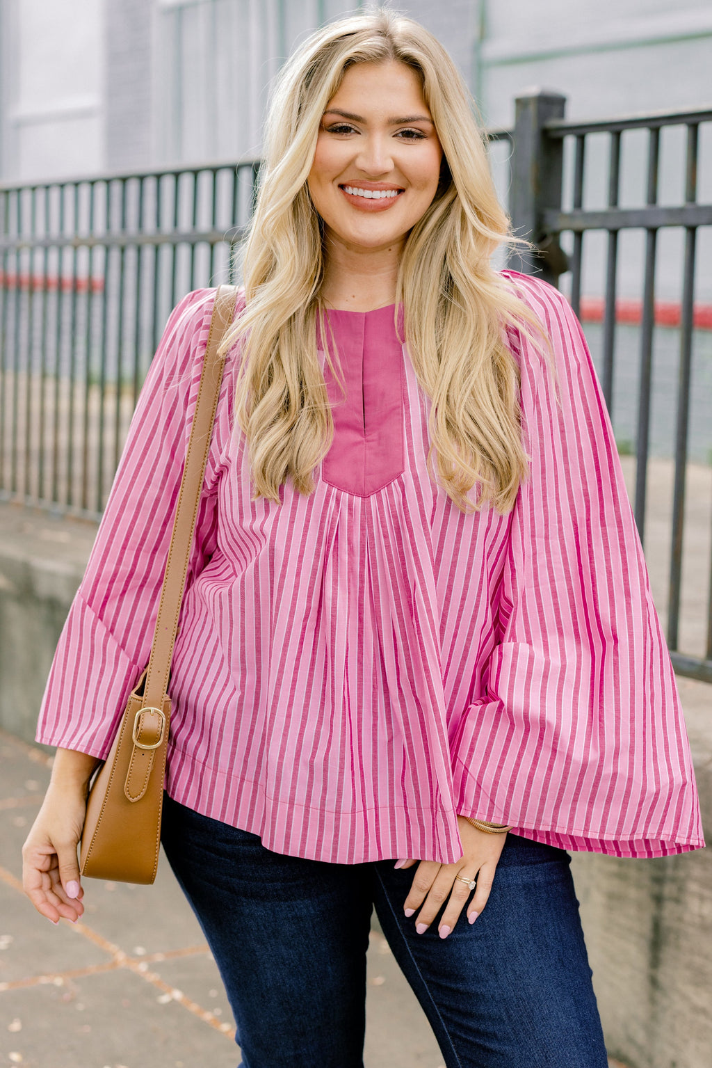 Free Like The Wind Top, Pink Stripe