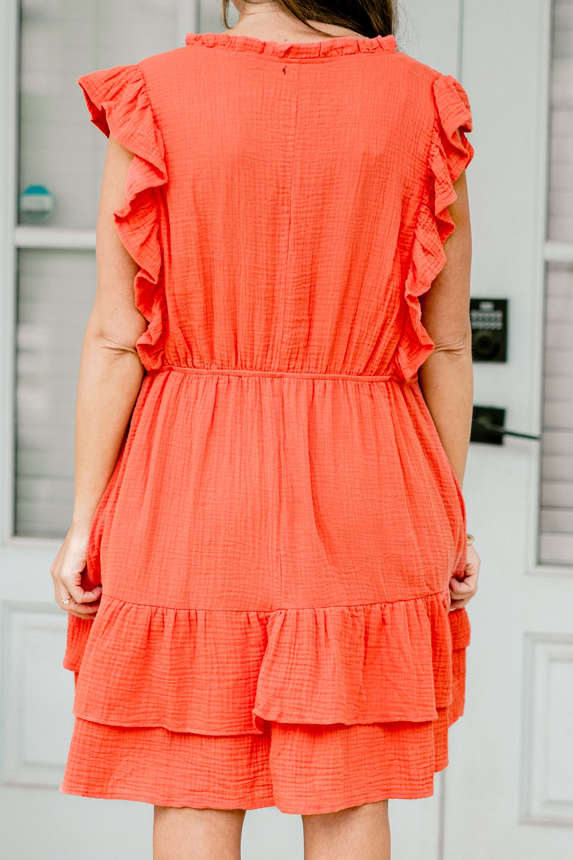 Feel The Good Vibes Dress, Coral