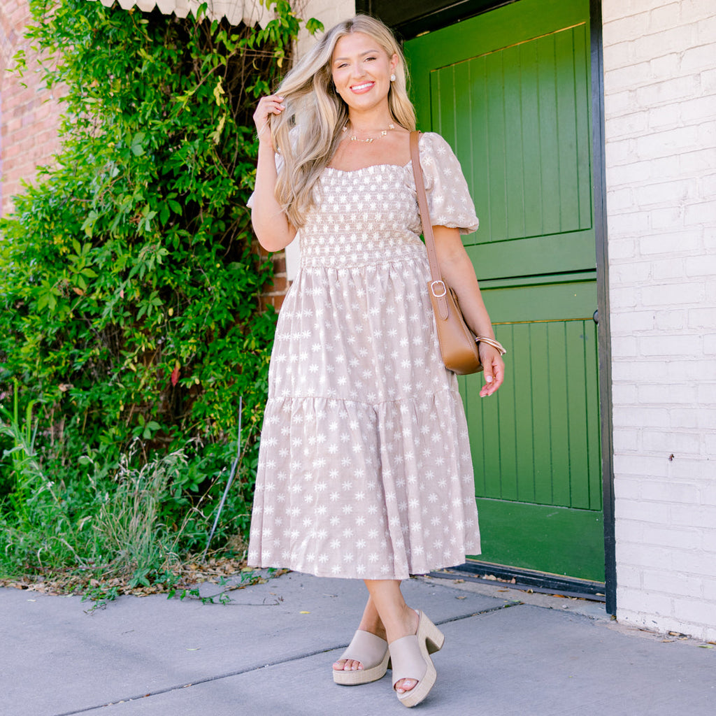 Feeling Grateful Midi Dress, Taupe