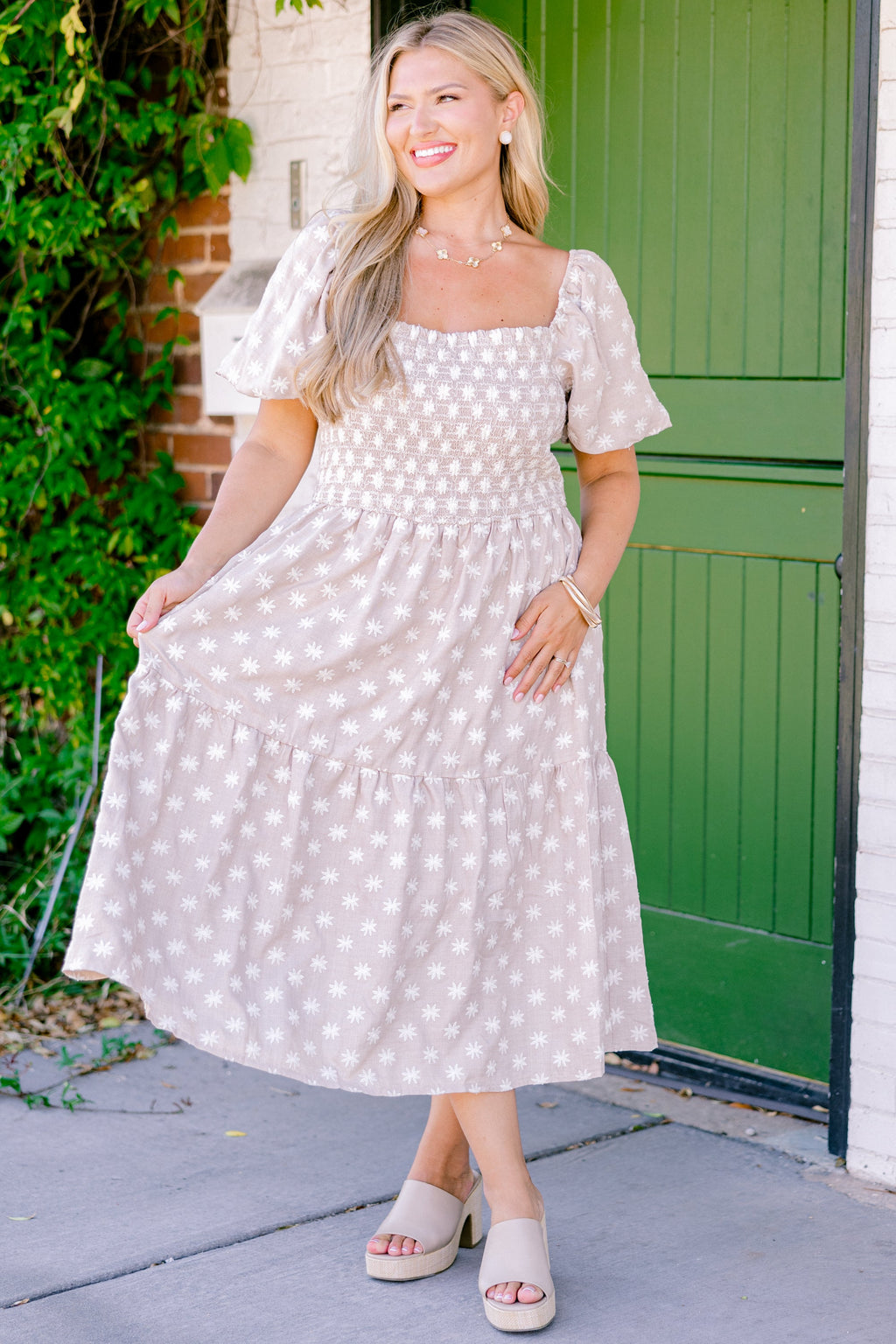 Feeling Grateful Midi Dress, Taupe