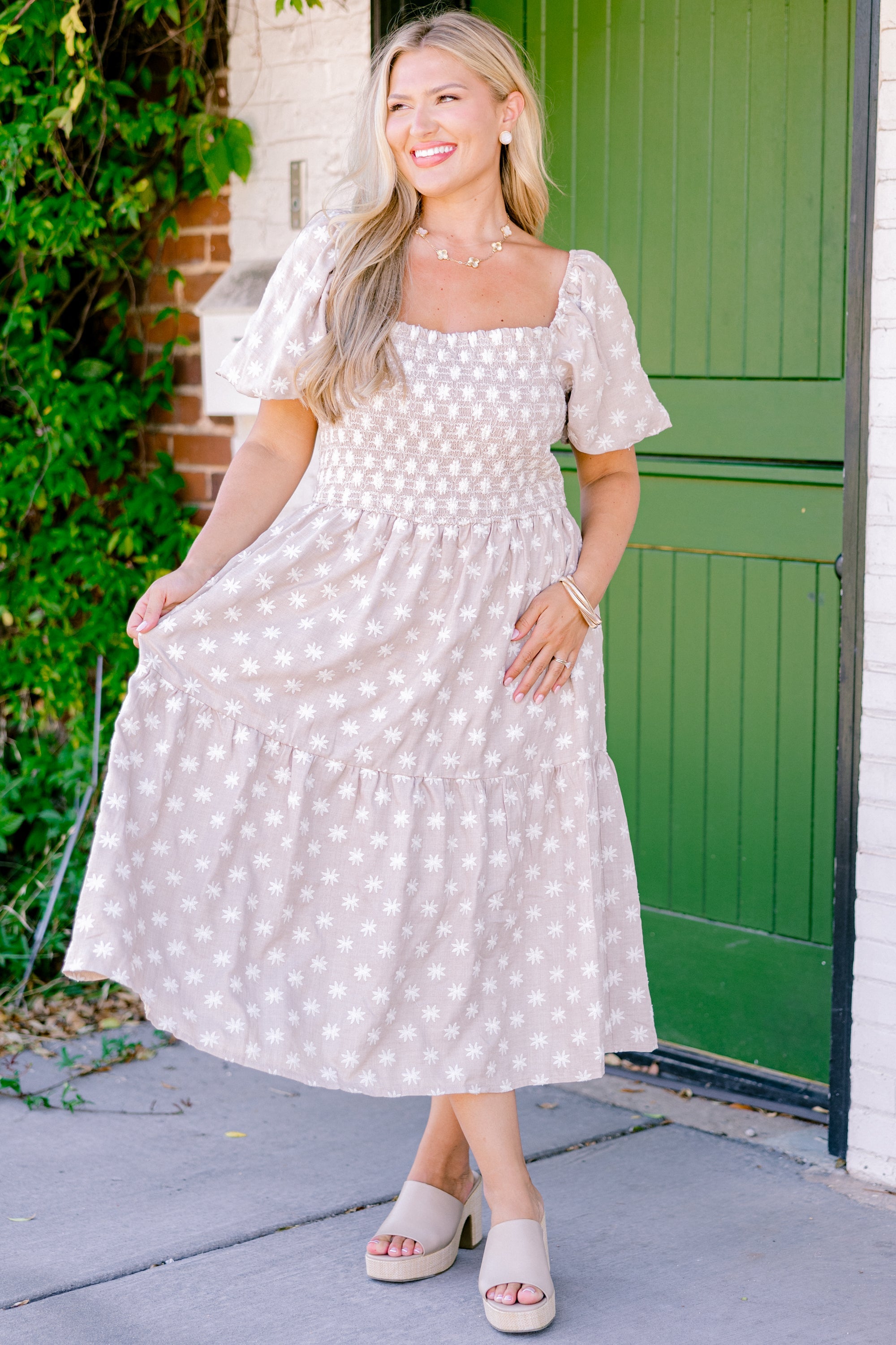 Feeling Grateful Midi Dress, Taupe