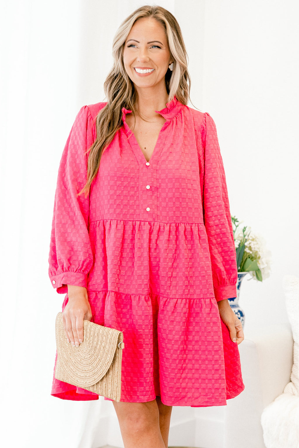 Feels Like Yesterday Dress, Fuchsia