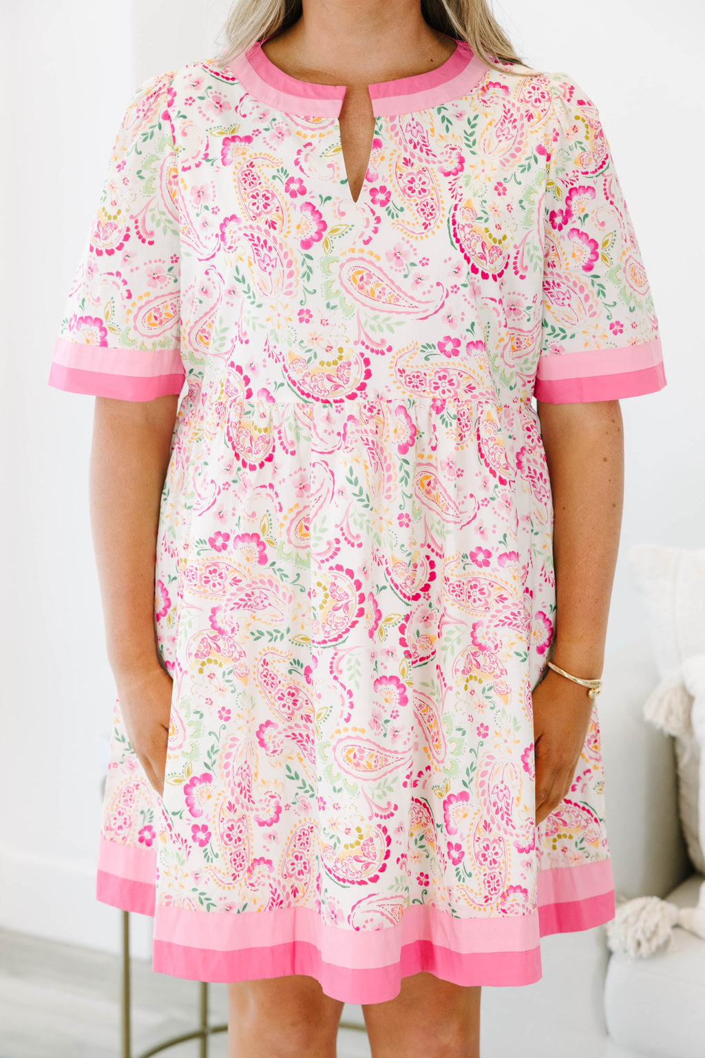 Feelings Still Remain Dress, Pink Paisley