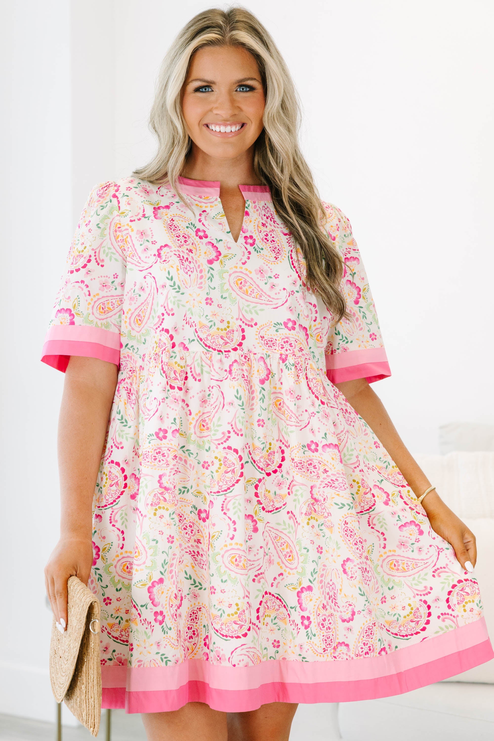 Feelings Still Remain Dress, Pink Paisley