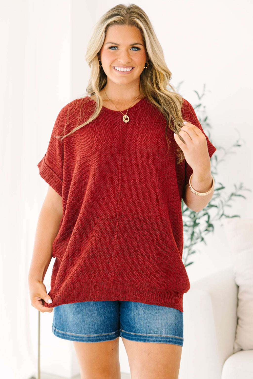 Feels Like The Moment Sweater, Cabernet